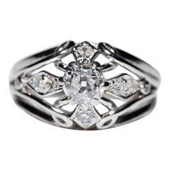 Vecchio anello originale d
epoca CIRCA 1960 in platino con diamanti naturali decorati