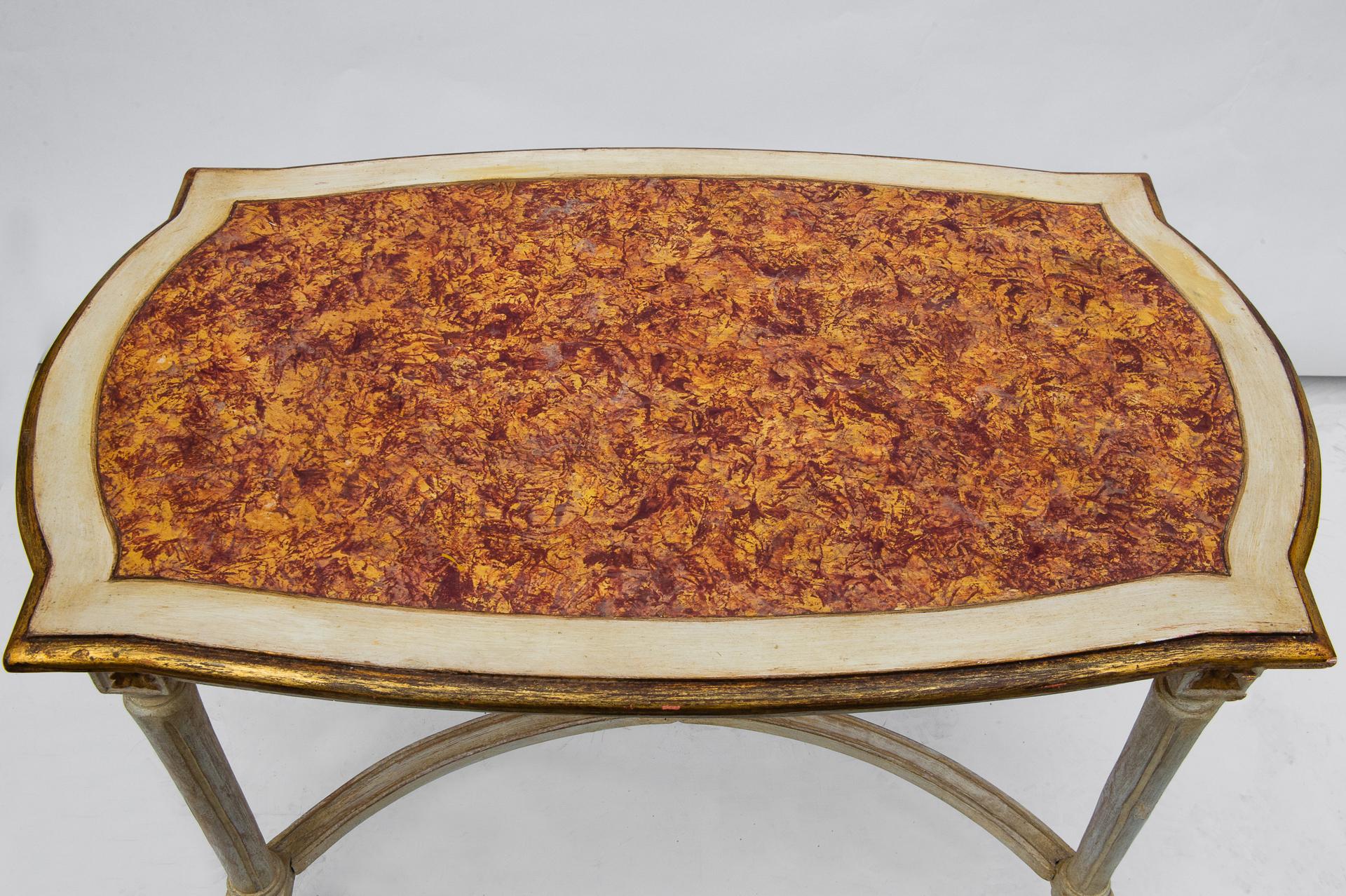 Louis XVI Old Painted Coffee Table For Sale