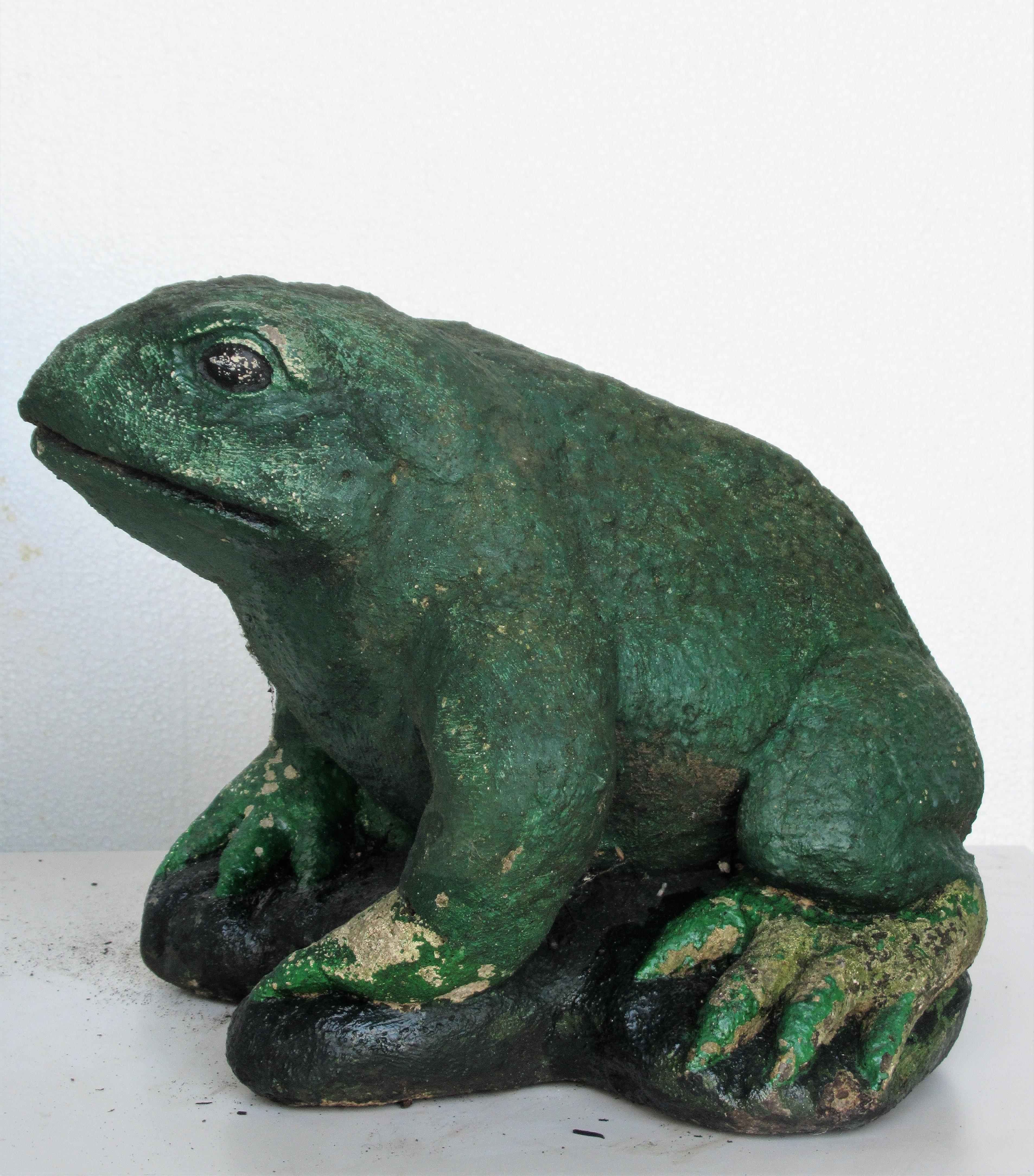  Old Painted Stone Garden Toads 4