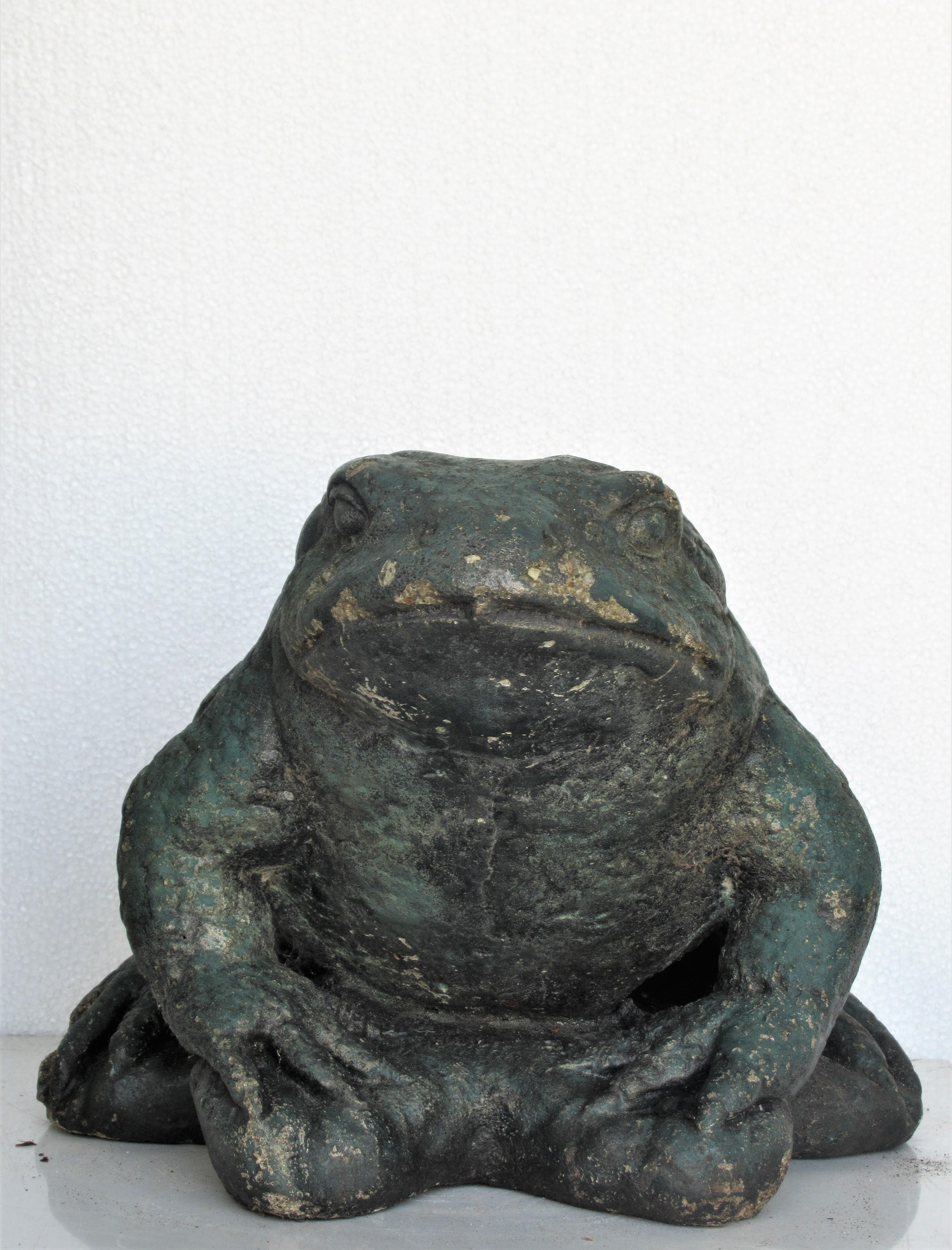  Old Painted Stone Garden Toads In Good Condition In Rochester, NY