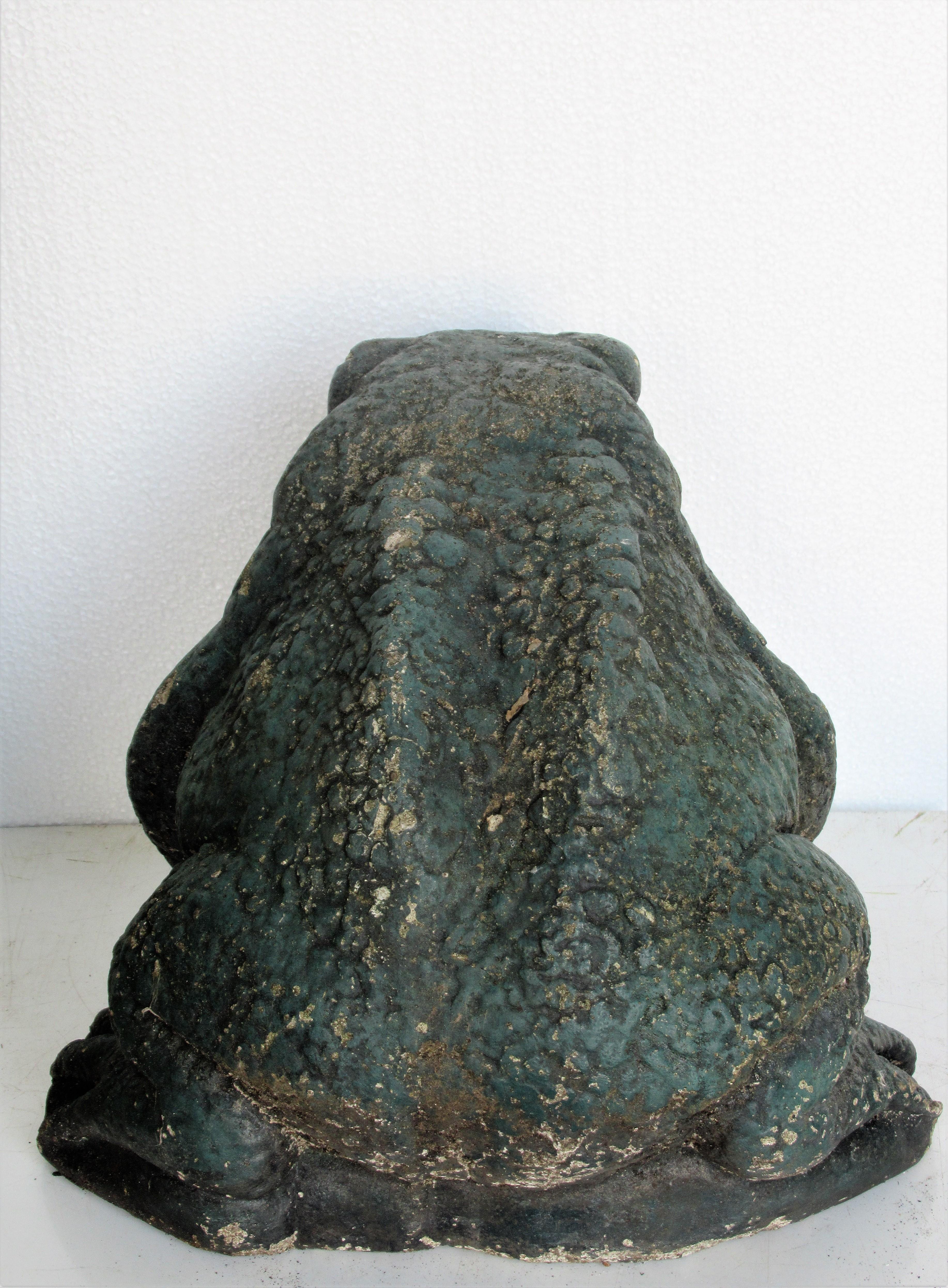 20th Century  Old Painted Stone Garden Toads