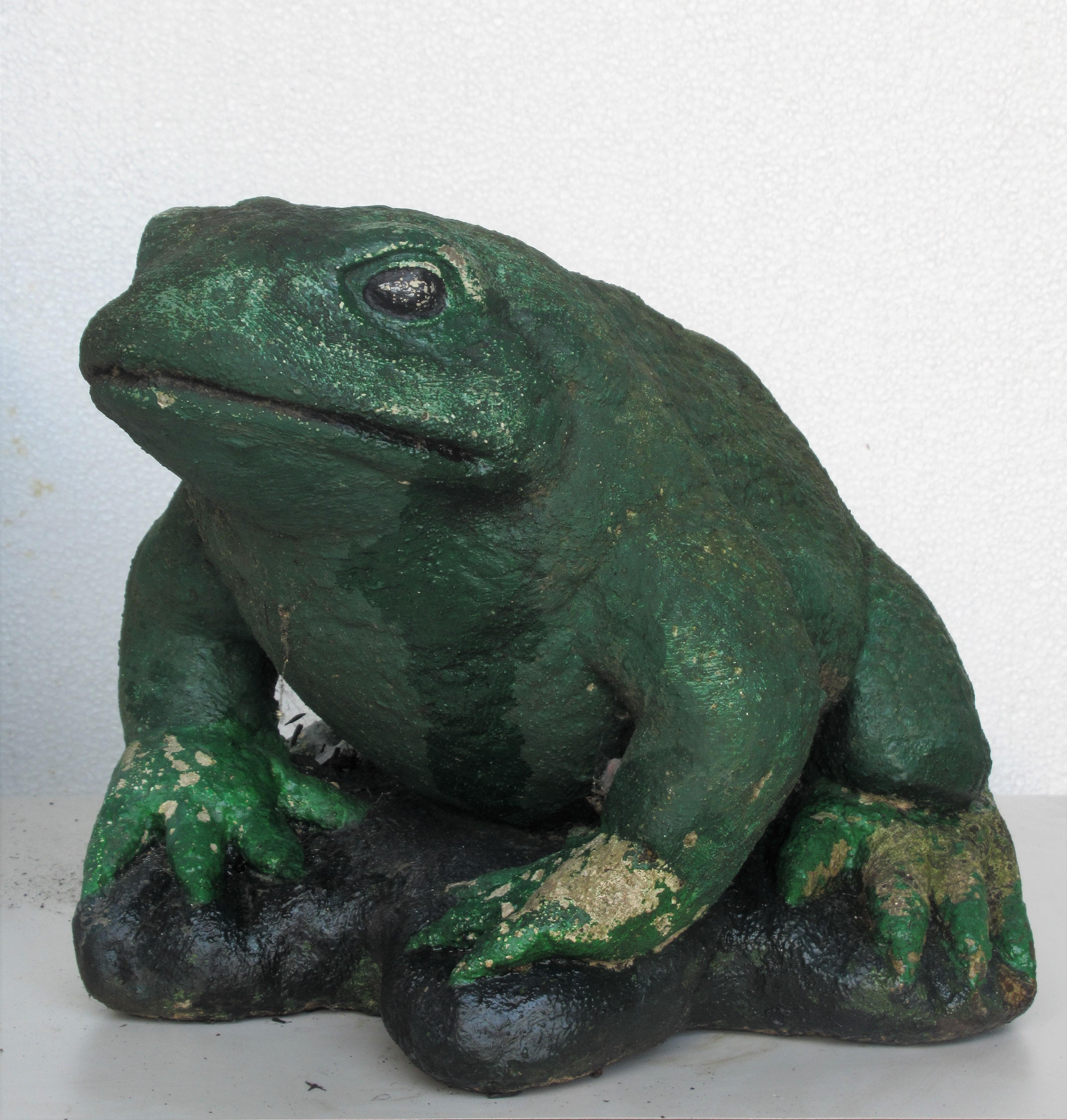  Old Painted Stone Garden Toads 3