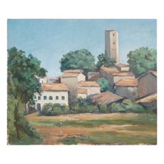 Vieille peinture sur bois signée A. Challou