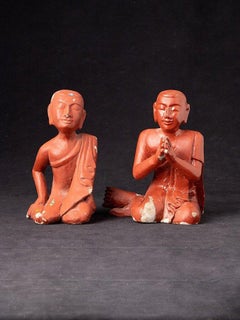 Old pair of monk statues from Burma