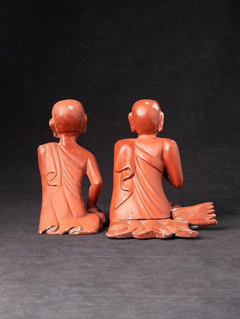 20th Century Old pair of monk statues from Burma For Sale