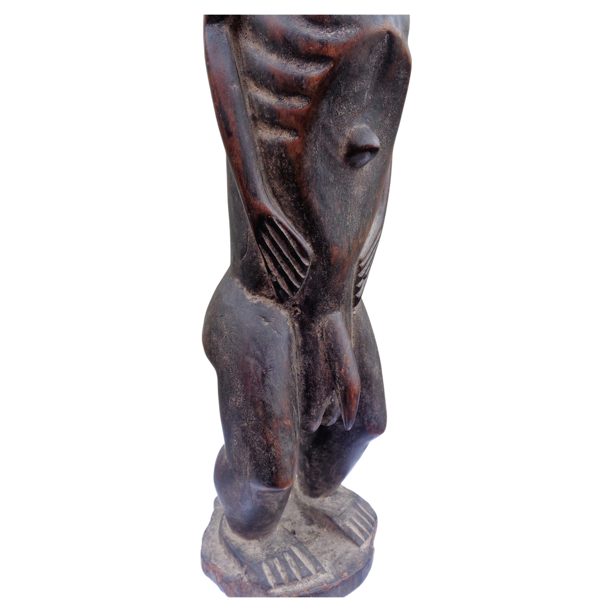  Oceanic Islands Carved Wood Male Figure For Sale 3