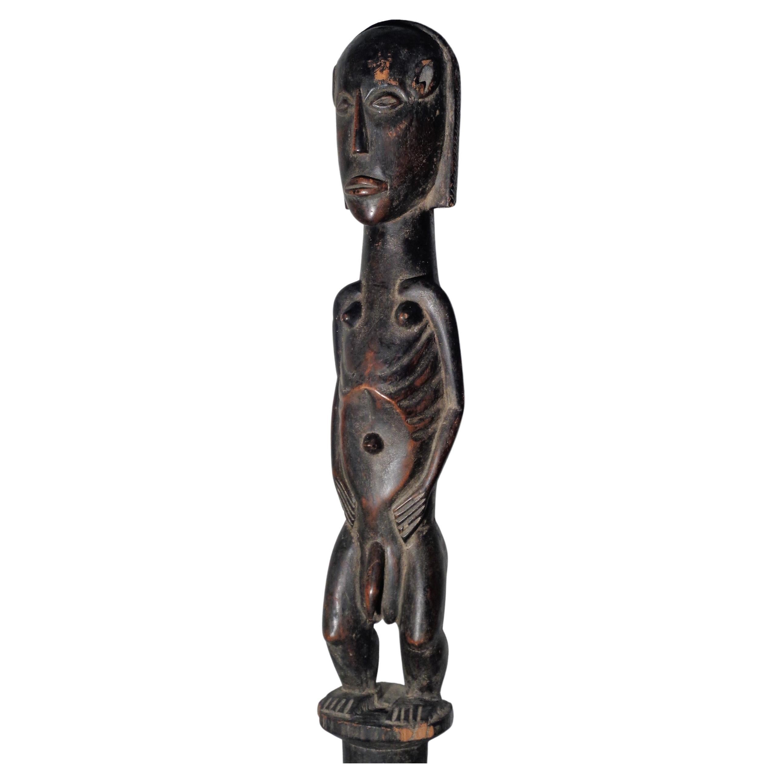 20th Century  Oceanic Islands Carved Wood Male Figure For Sale