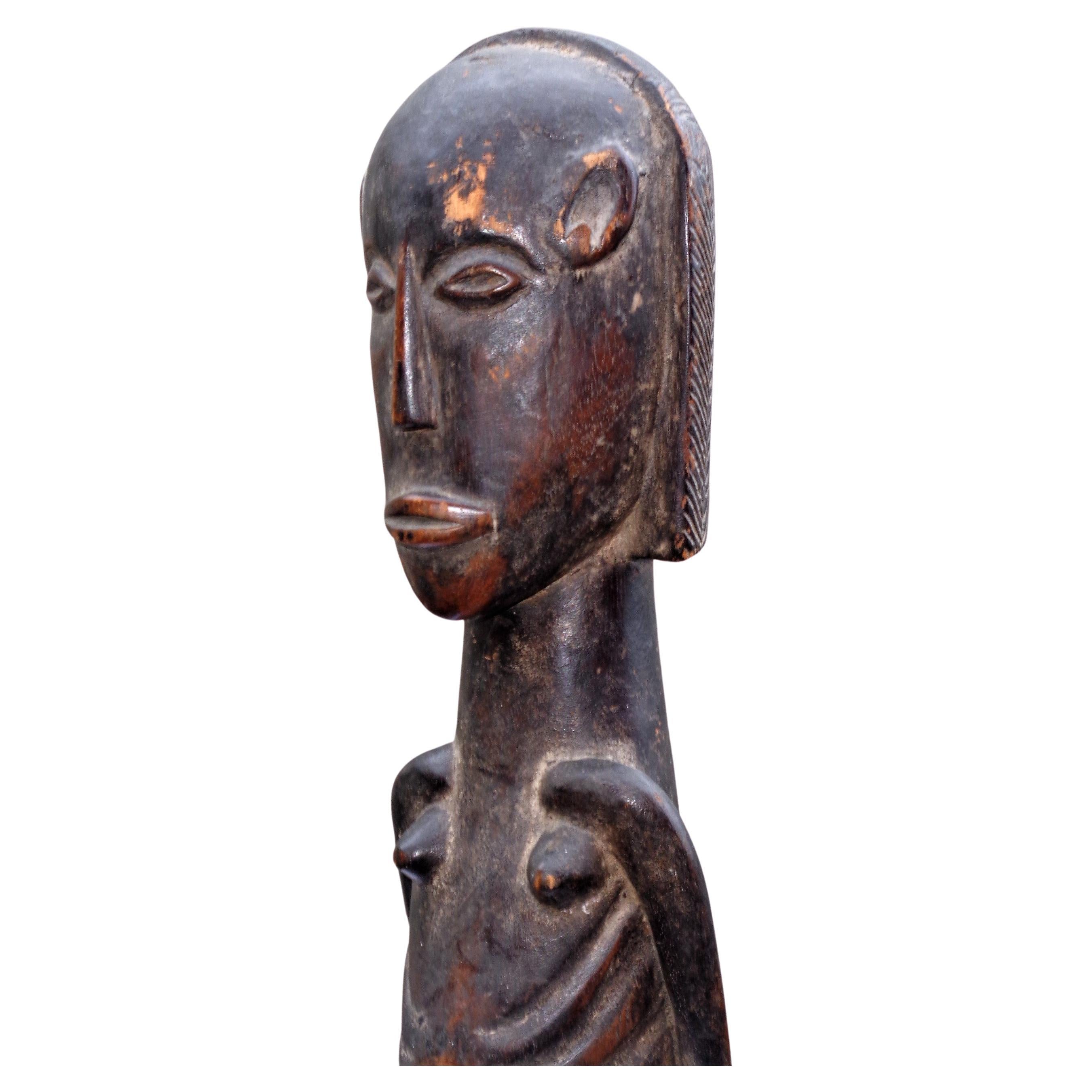Oceanic Islands Carved Wood Male Figure For Sale 1
