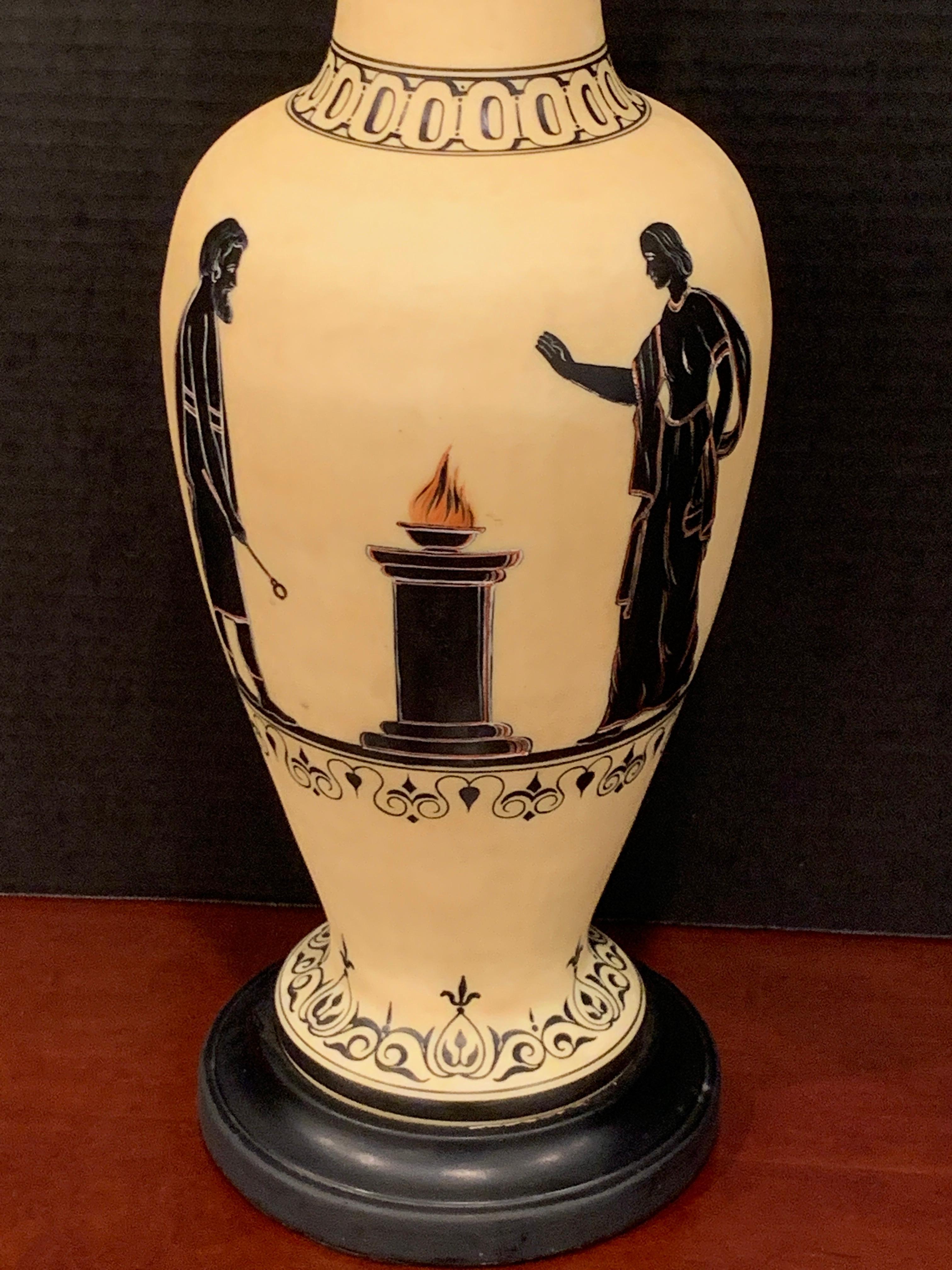 Altes Paris, Grand Tour, Griechische Vase im Exekias-Stil, Jetzt als Lampe (Französisch) im Angebot