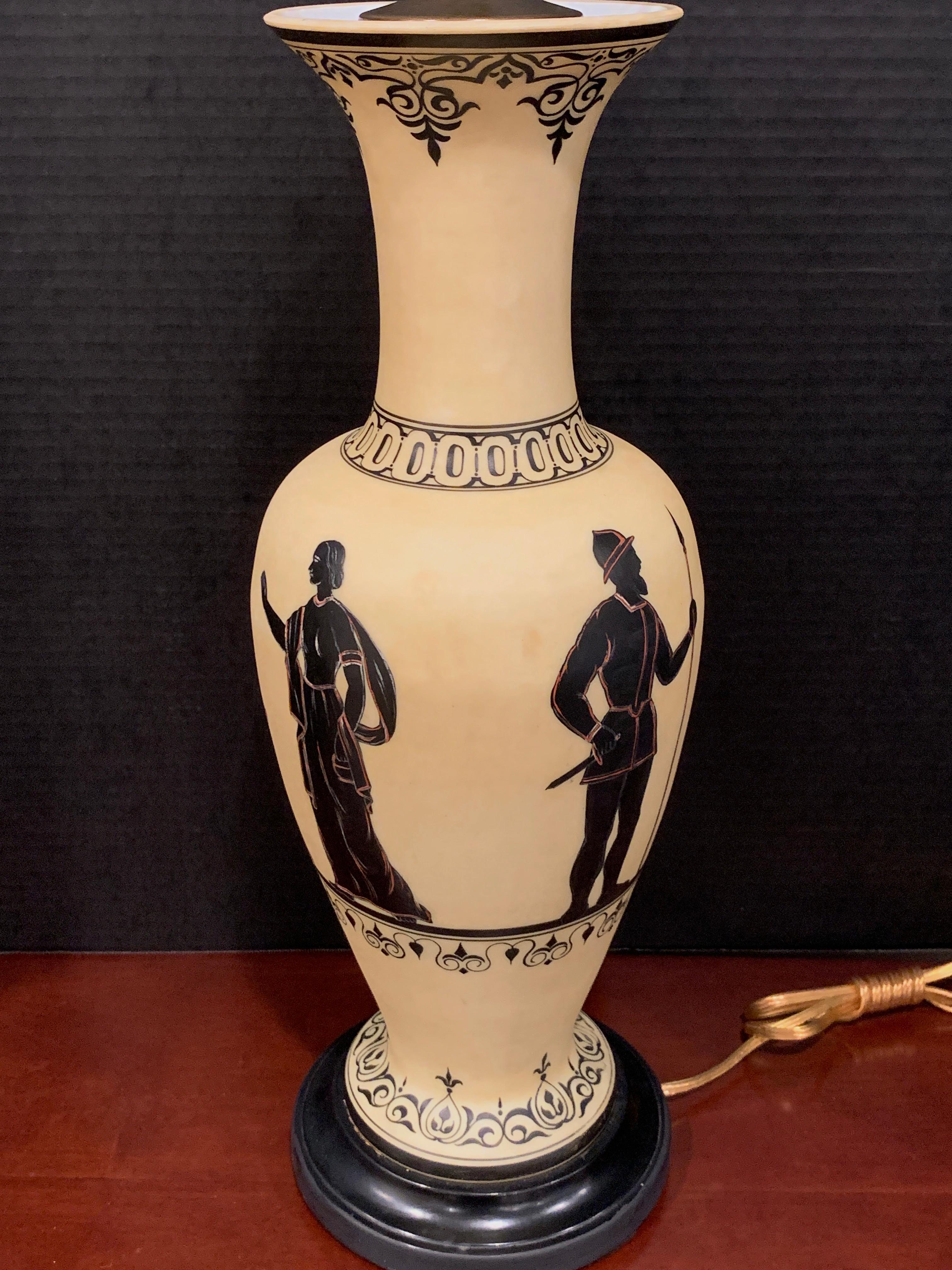 Old Paris, Grand Tour Greek Exekias Style Vase Now as a Lamp For Sale 1