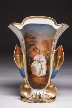 Old Paris Hand-Painted Antique Vases