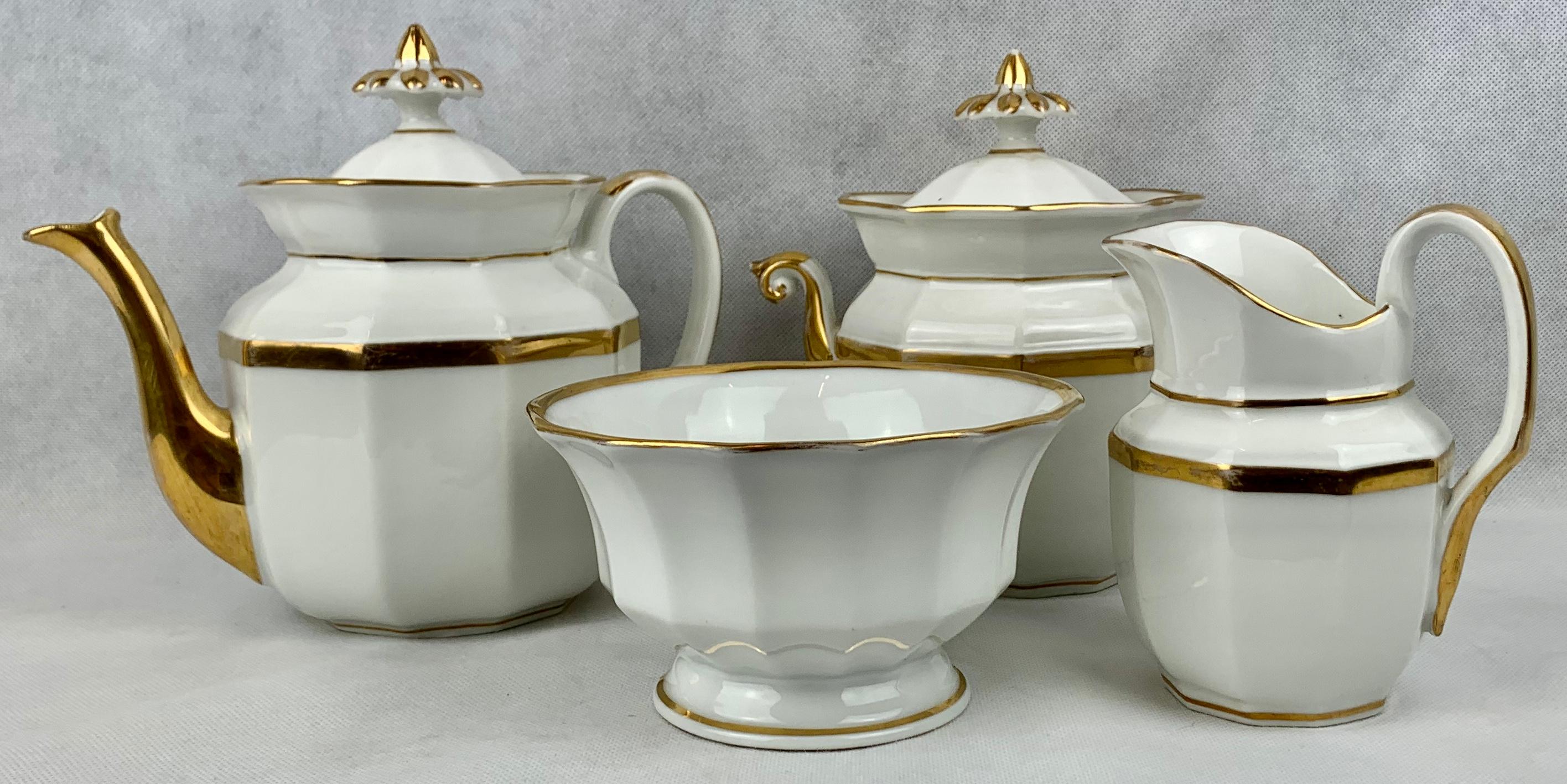 Old Paris Porcelain Tea Service for 8- 32 Pce. Porcelain with Gold Trim 4