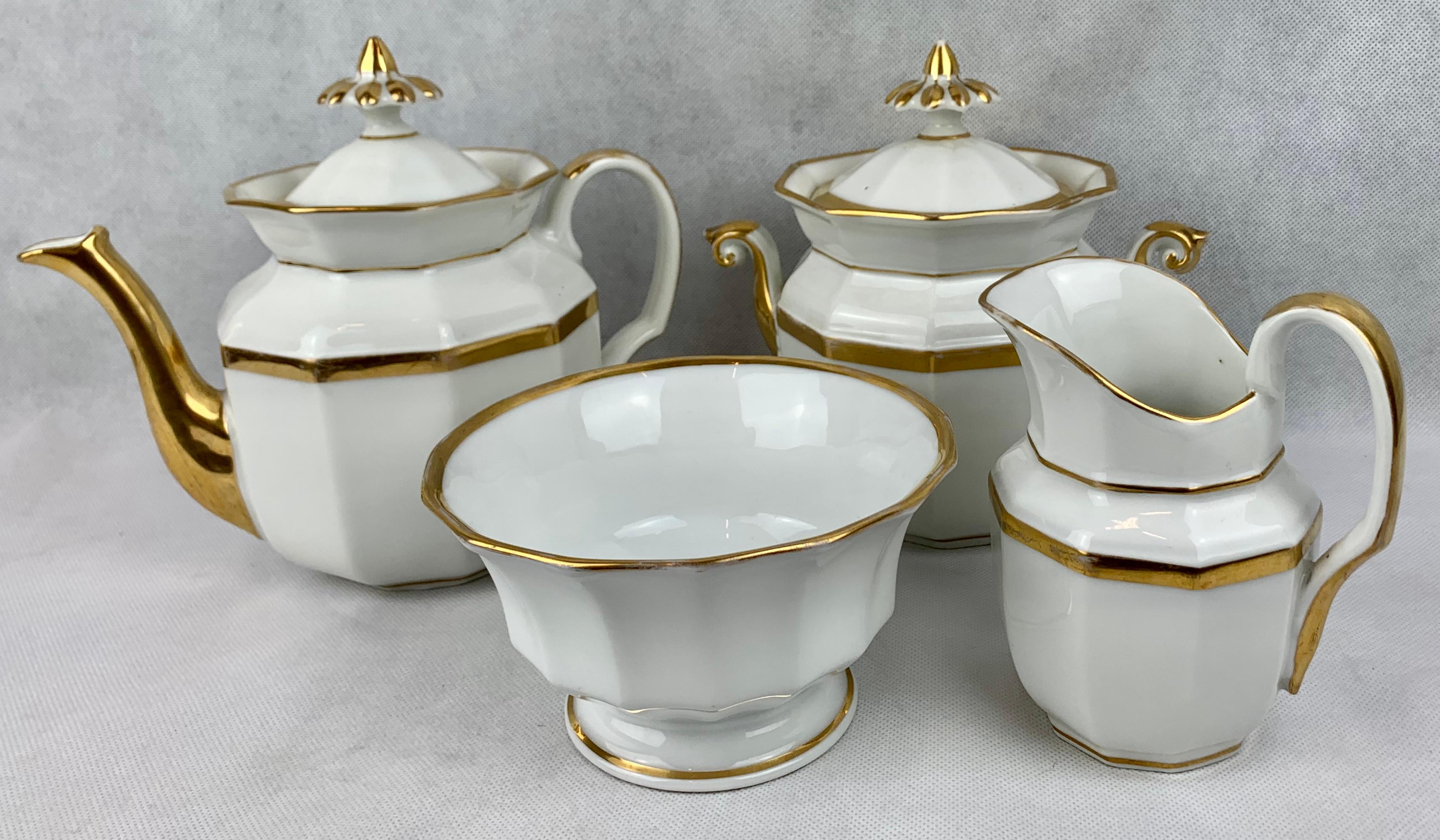 Old Paris Porcelain Tea Service for 8- 32 Pce. Porcelain with Gold Trim 5