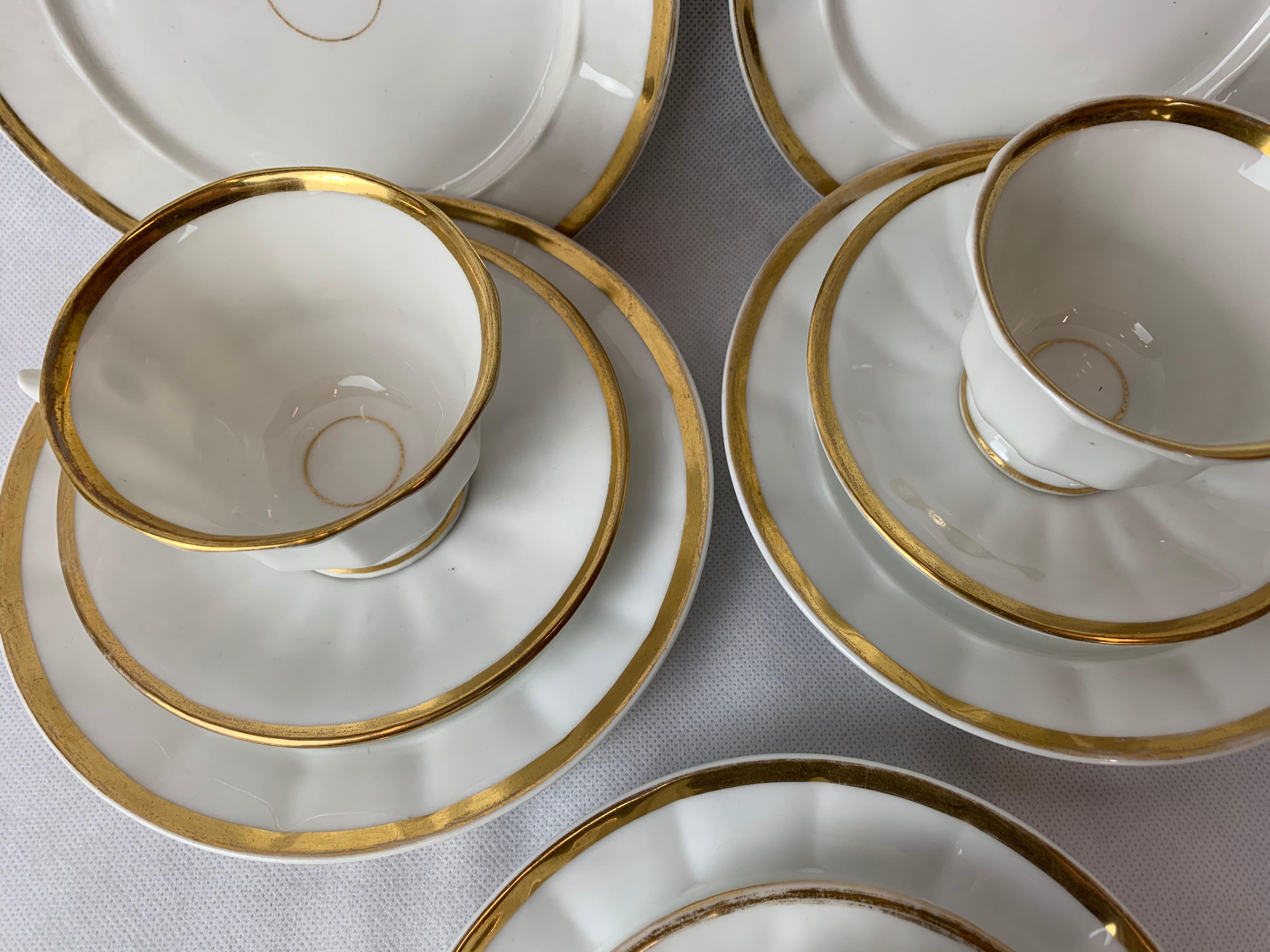 Old Paris Porcelain Tea Service for 8- 32 Pce. Porcelain with Gold Trim 6