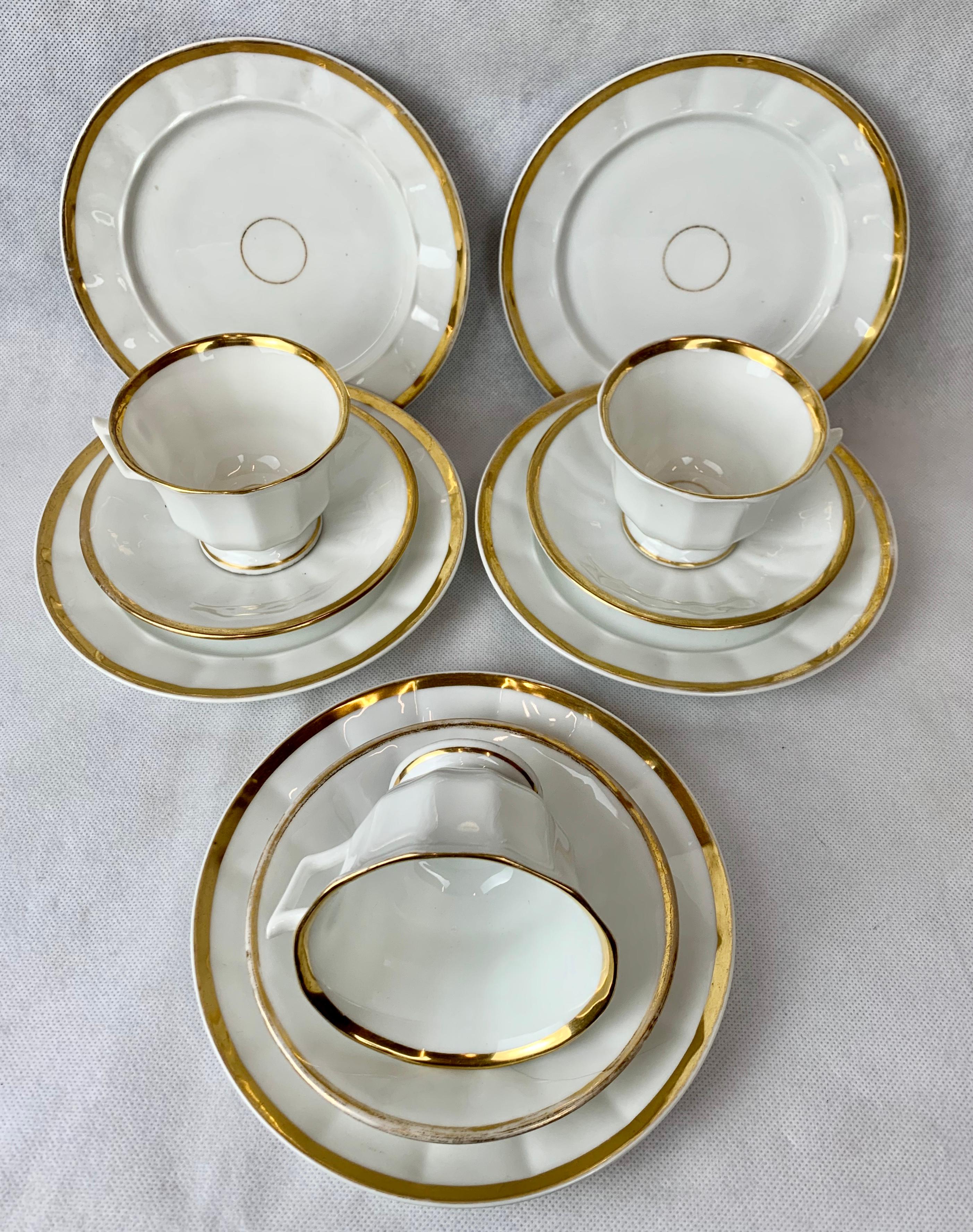 Old Paris Porcelain Tea Service for 8- 32 Pce. Porcelain with Gold Trim 7