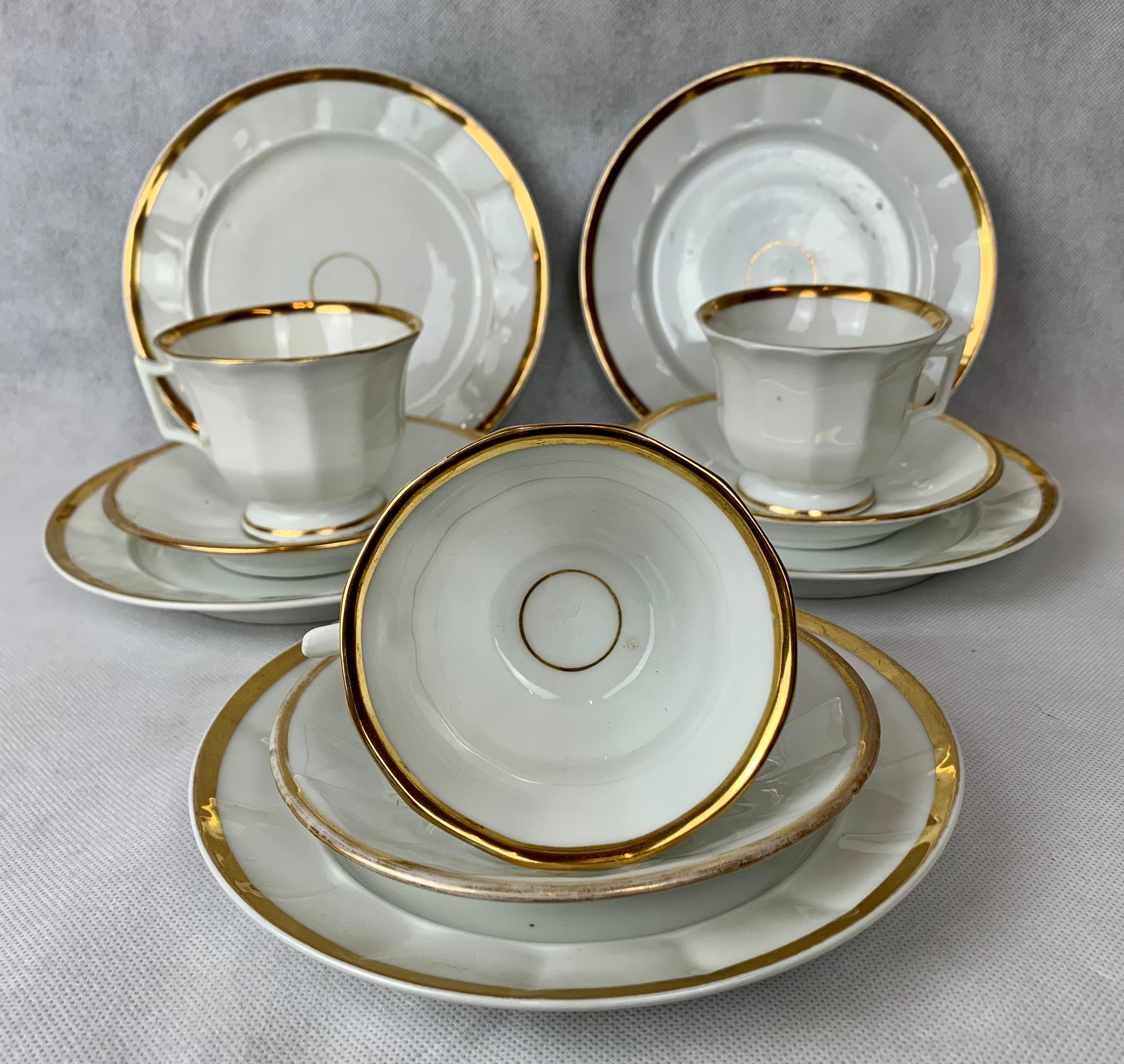Old Paris Porcelain Tea Service for 8- 32 Pce. Porcelain with Gold Trim 1