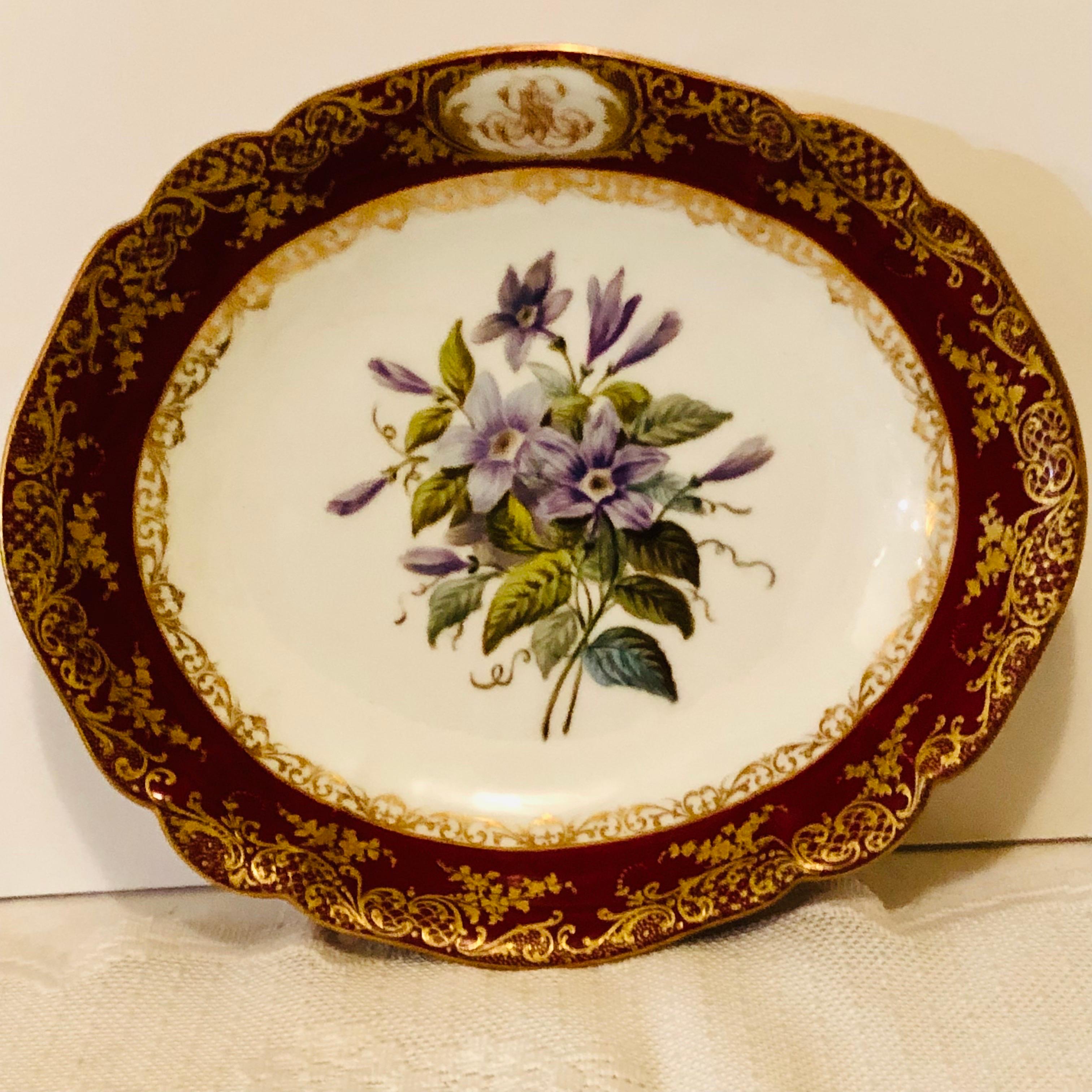 Rococo Old Paris Porcelain Bowl Masterfully Hand Painted With Clematis Signed Boyer
