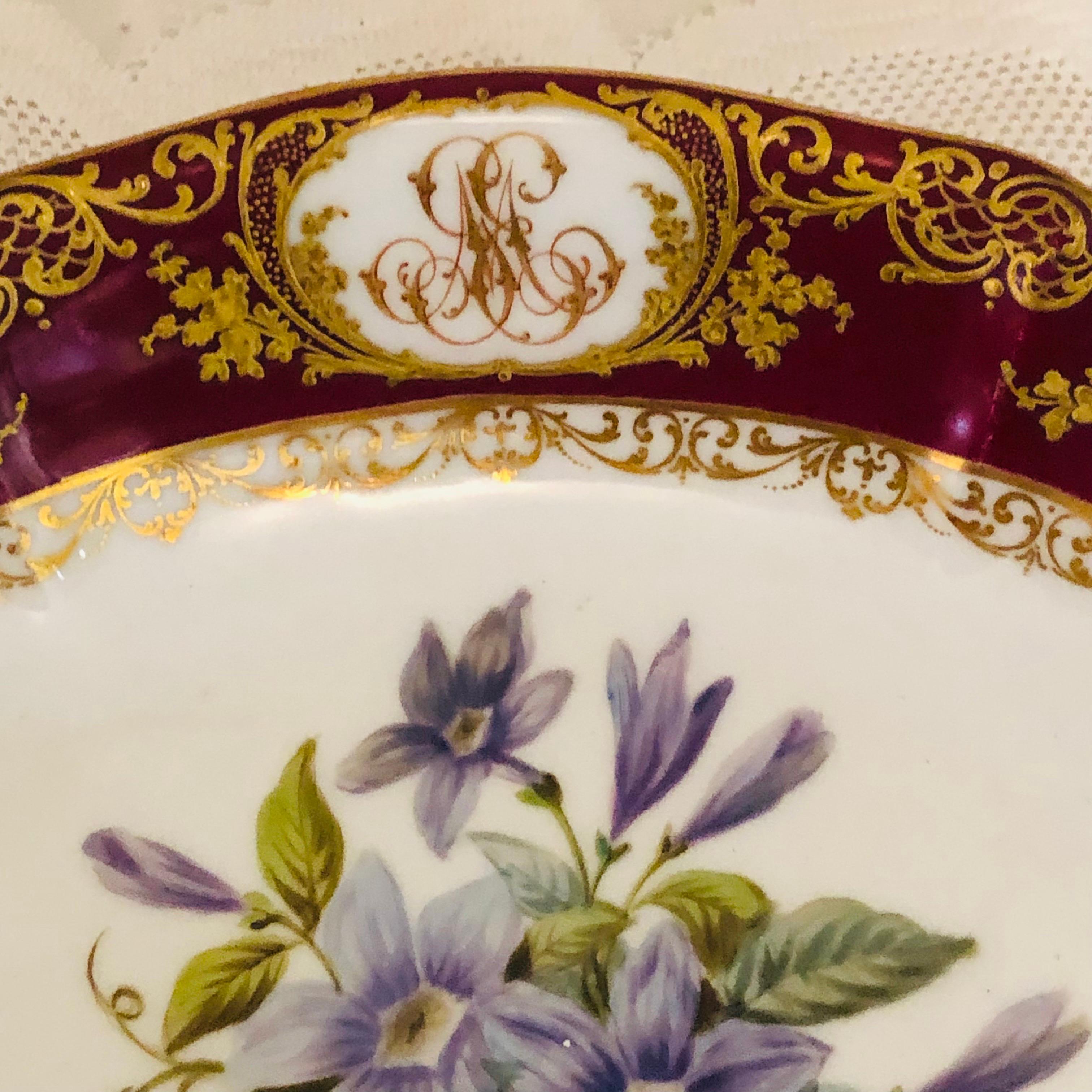 Mid-19th Century Old Paris Porcelain Bowl Masterfully Hand Painted With Clematis Signed Boyer