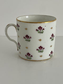 Old Paris Porcelain Coffee Can Floral Sprigs polychrome, French Ca 1795