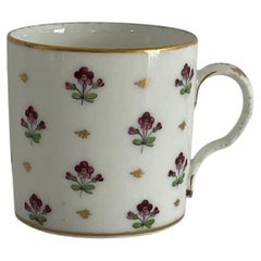Old Paris Porcelain Coffee Can Floral Sprigs polychrome, French Ca 1795