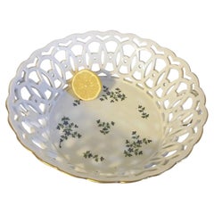 Old Paris Porcelain Dihl et Guerhard Sprig Cornflower Basket or Corbeille