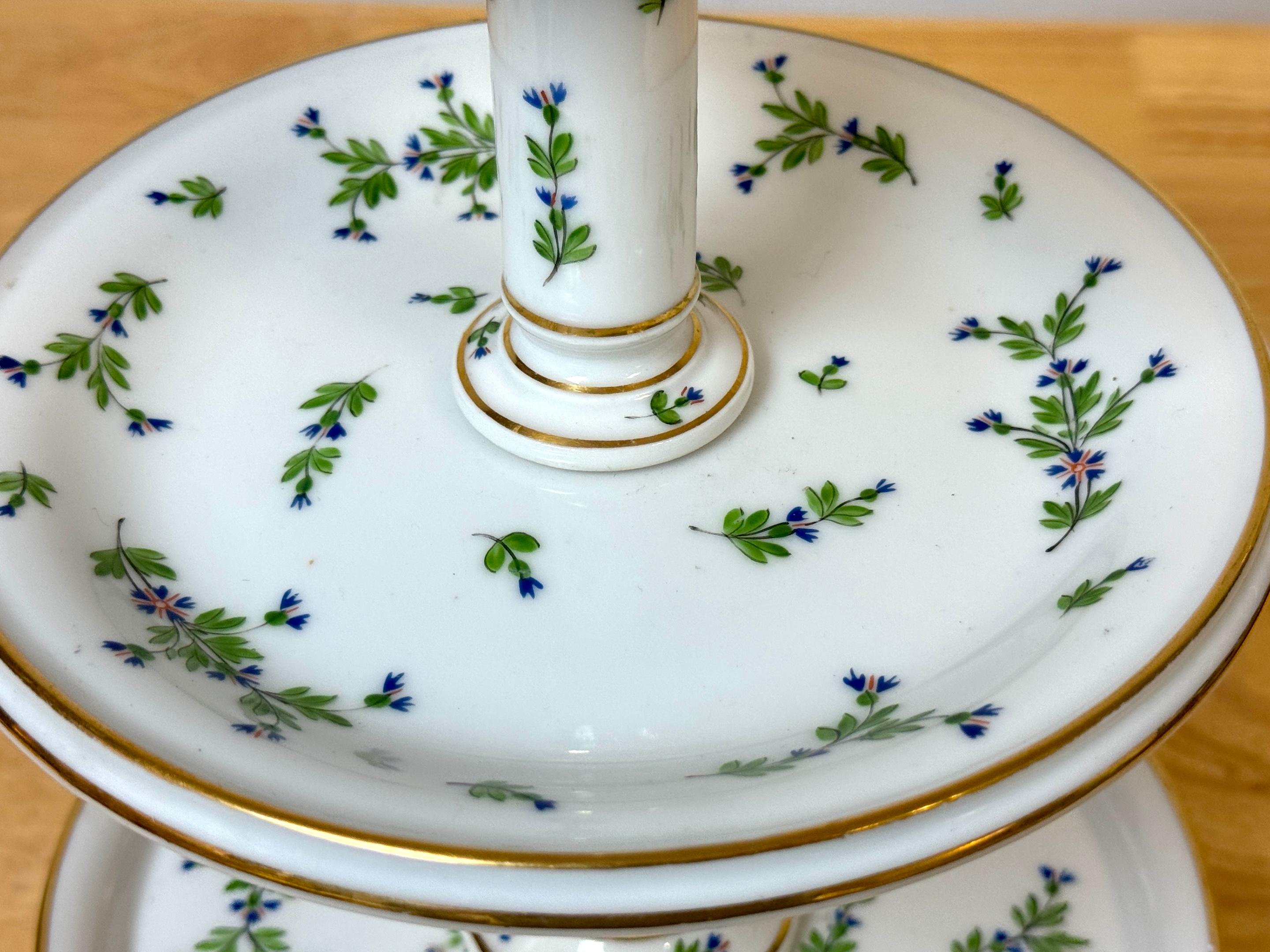 Old Paris Porcelana y Bronce Dorado  Compote/Tazza 