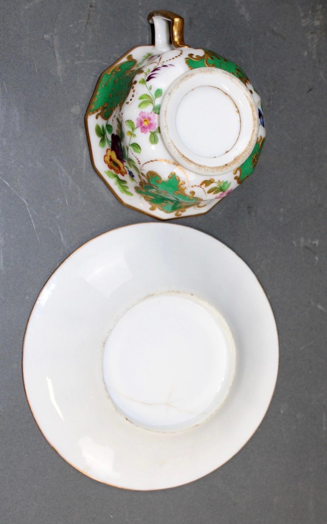 Victorian Old Paris Porcelain Gilt & Floral Enamel Hand Painted Coffee & Tea Service Set For Sale