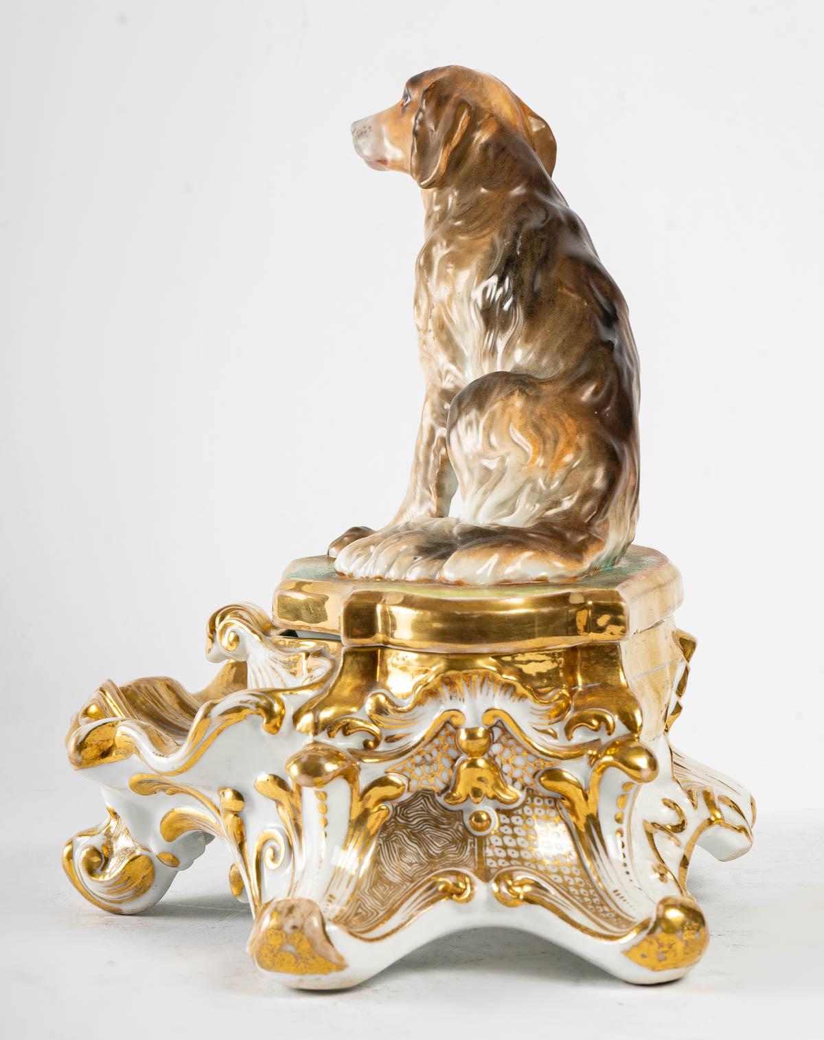 Old Paris Porcelain Inkwell, 19th Century 2