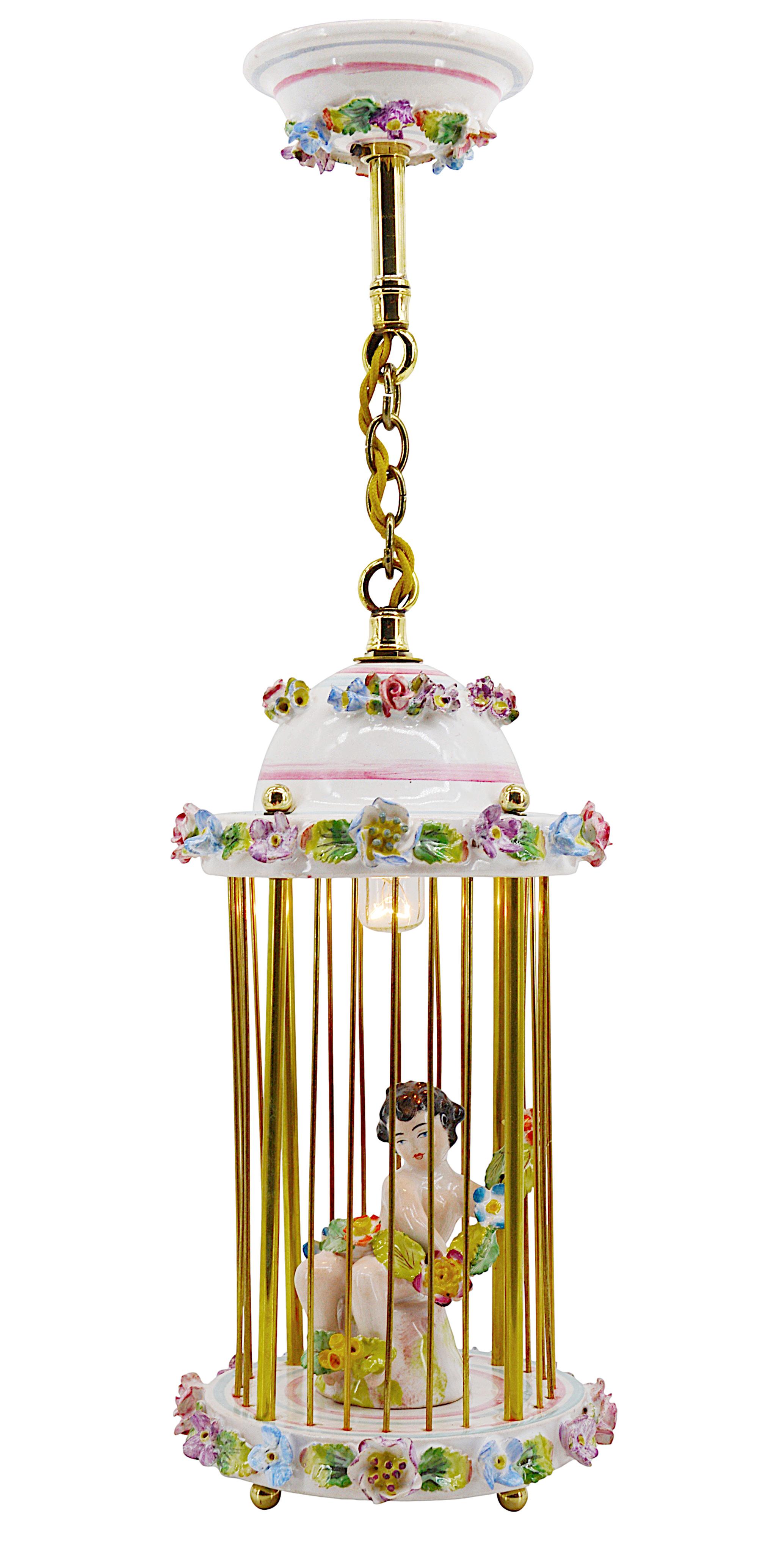 Lampe de nuit en porcelaine de Paris ancienne, 1900 Bon état - En vente à Saint-Amans-des-Cots, FR