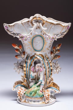 Old Paris Porcelain Vase with Biscuit Figurines