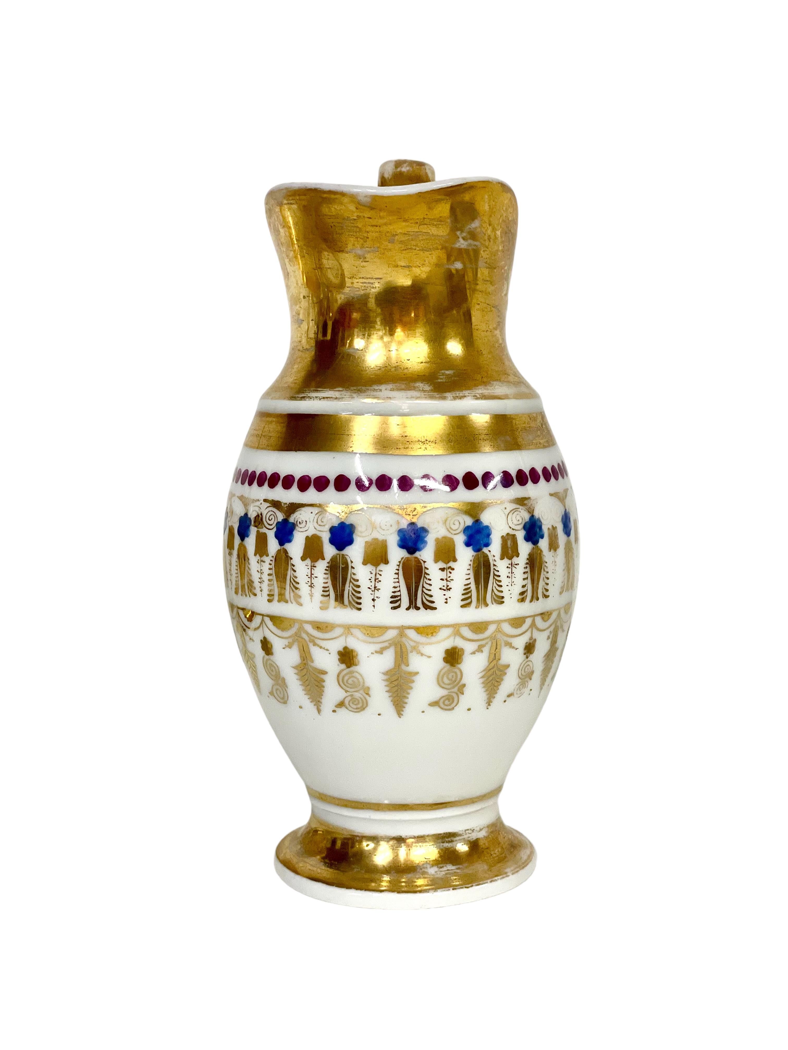 Empire Old Paris Porcelain Wash Jug and Basin with Gilt Decoration For Sale
