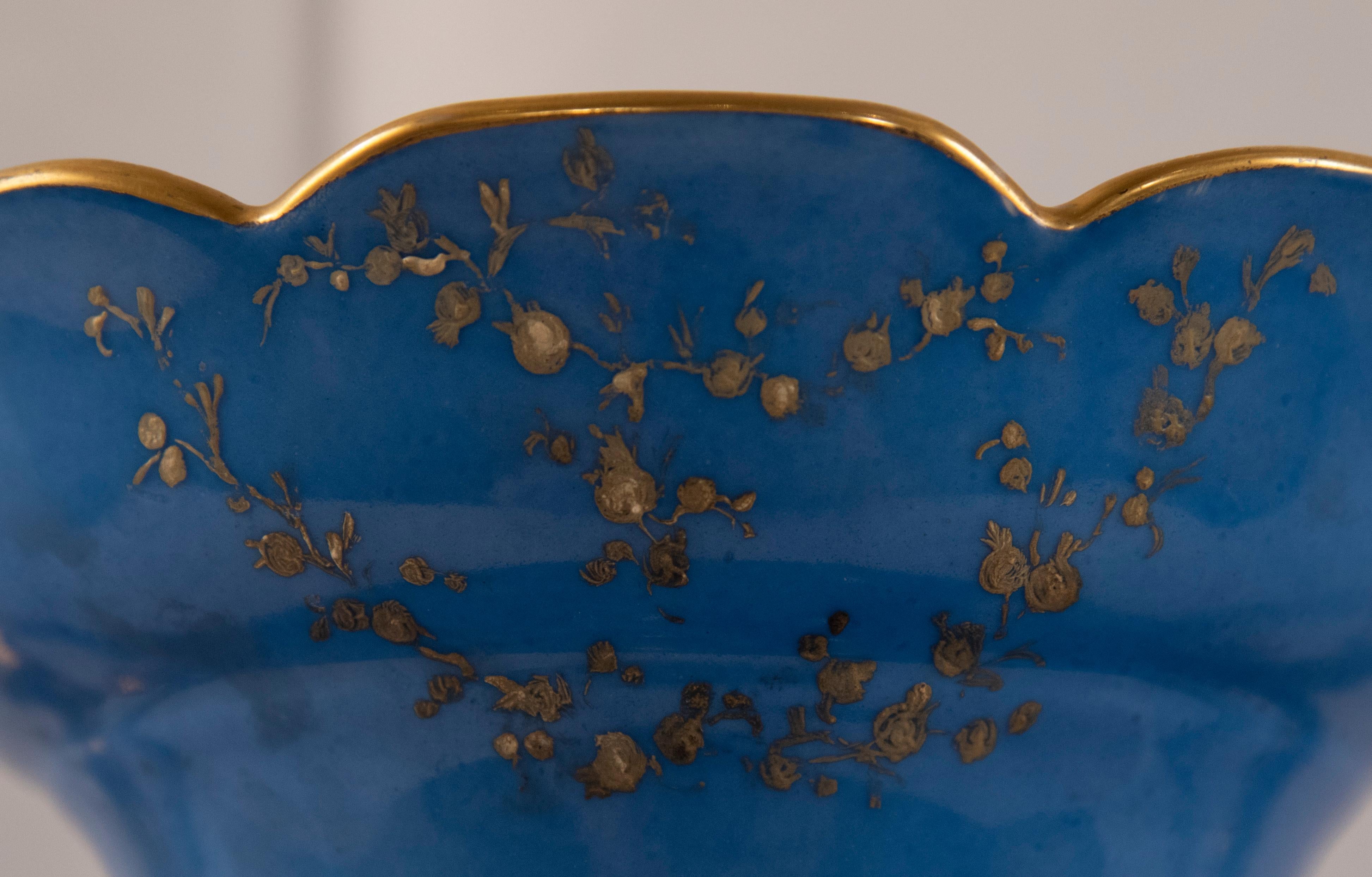 Old Paris Sevres Blue Porcelain Vase In Good Condition In Salt Lake City, UT