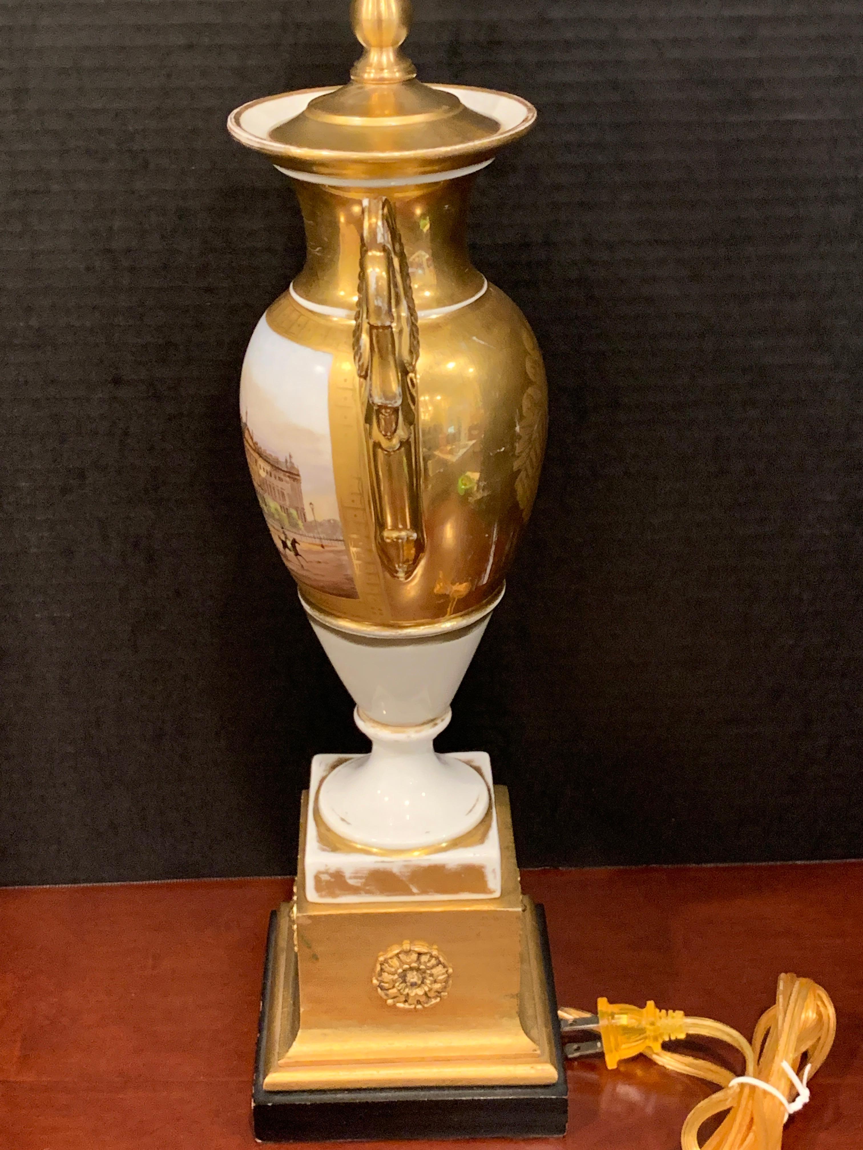 Old Paris Swan Handled Topographical Vase of Hanover Terrace, Regents Park 7