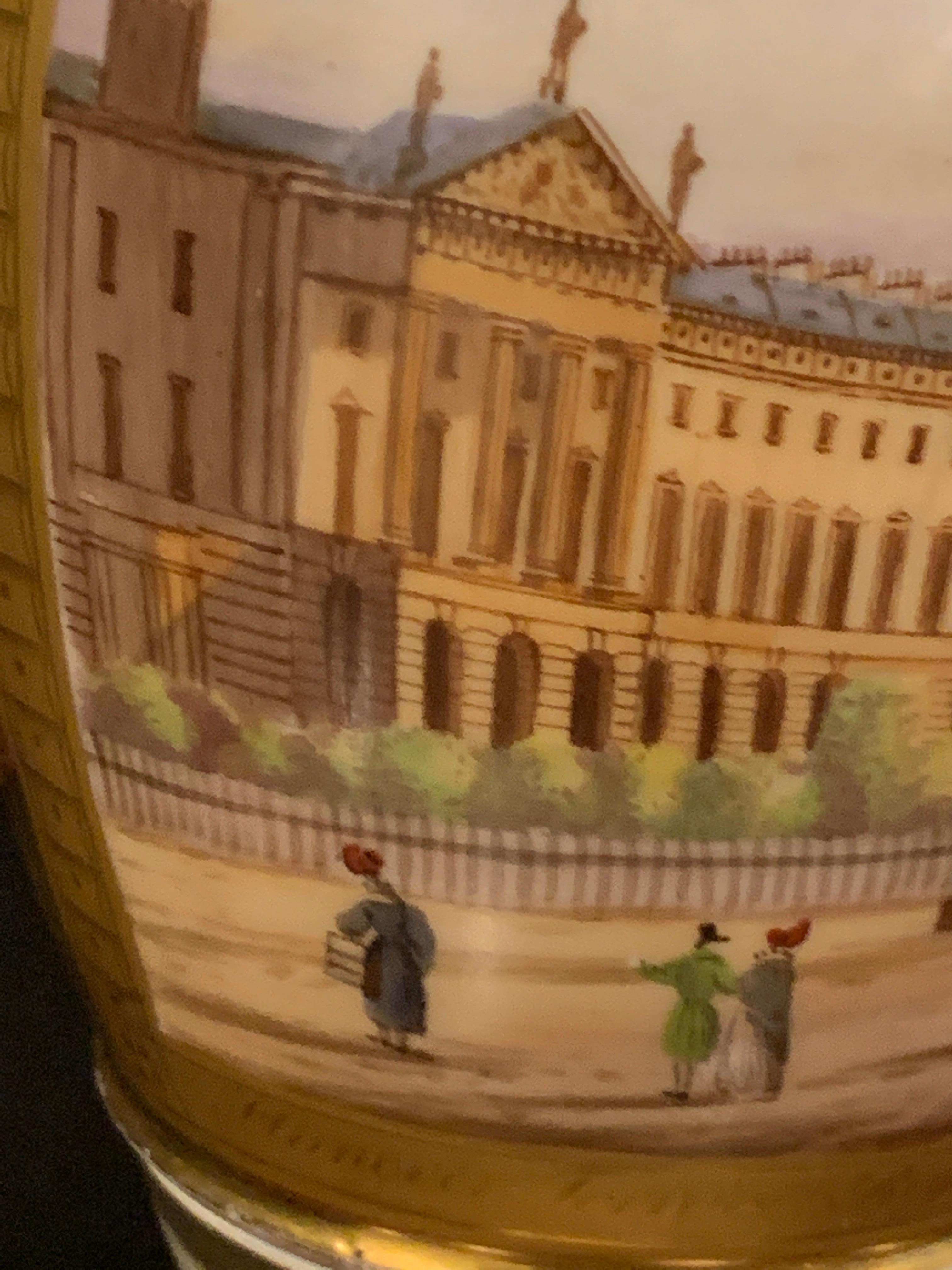 Old Paris Swan Handled Topographical Vase of Hanover Terrace, Regents Park 1