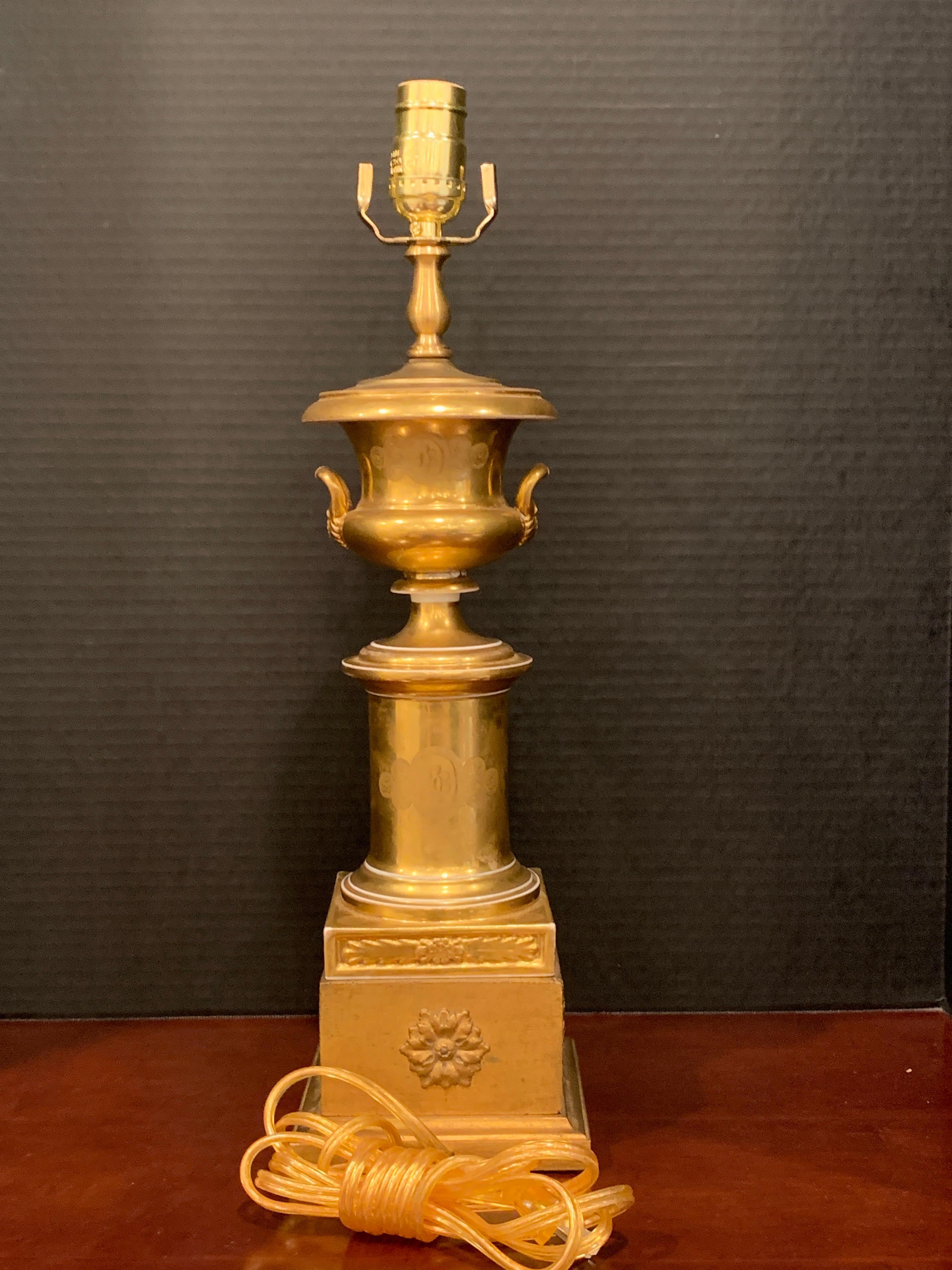 Old Paris Tyrollian Fashion Motif Campana Urn, Now as a Lamp For Sale 1