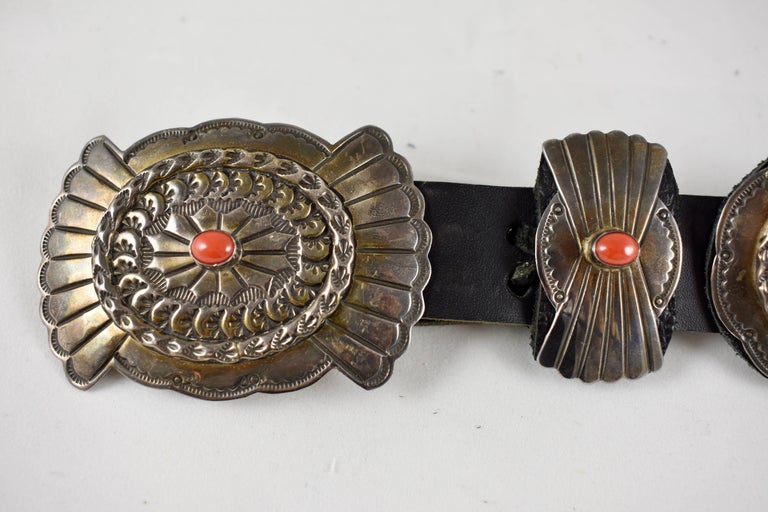 Old Pawn Navajo Native American Coral and Stamped Sterling ...