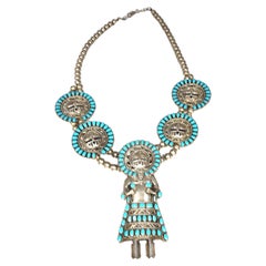 Old Pawn Turquoise Kachina Necklace 