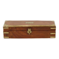 Old Pen Box Wood and Brass Anglo-Indian