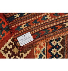 Antique Hand-Knotted Azeri Kilim, Wool, Elegant Pattern, Circa 1930