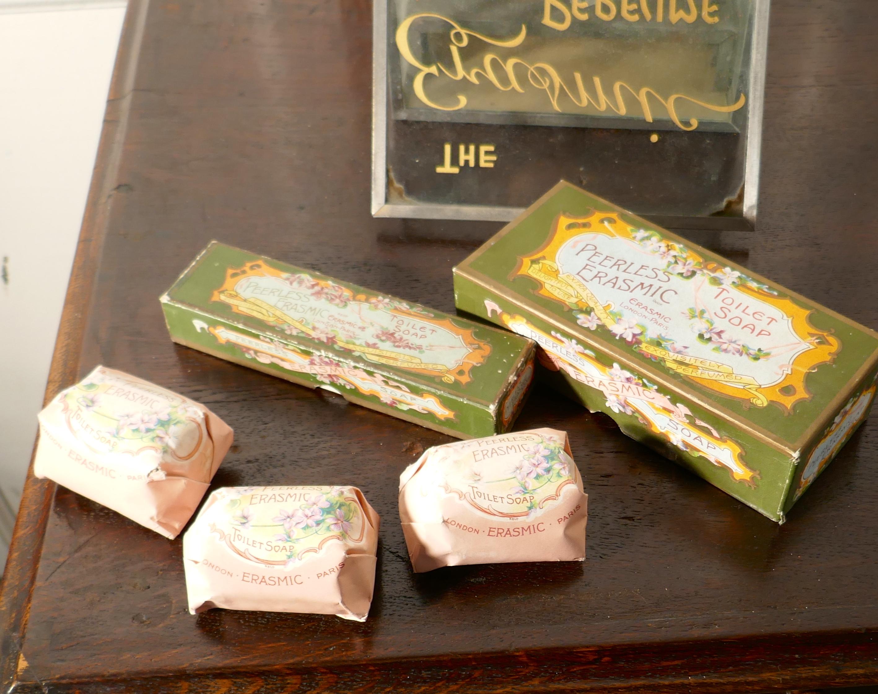 Old Perfume, Chemist Shop Display Cabinet, Erasmic Soaps and Boxes 1