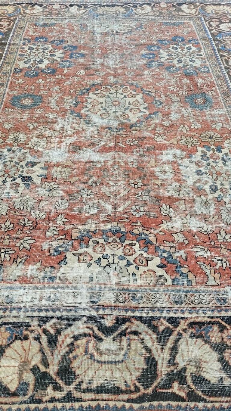 Annodato a mano Tappeto d'area Old Persian 9x12 Mahal in vendita
