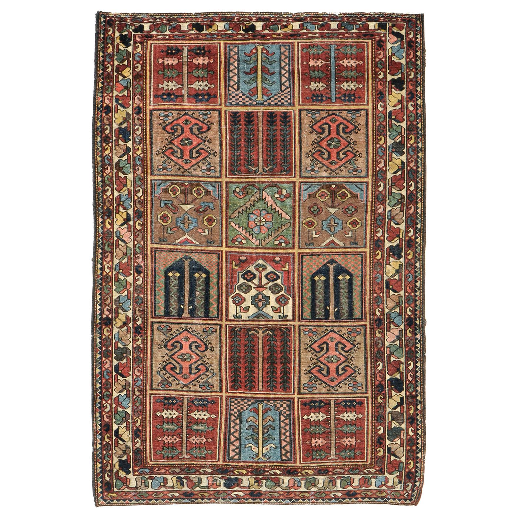 Vintage Persian Bakhtiari Garden Design Rug For Sale