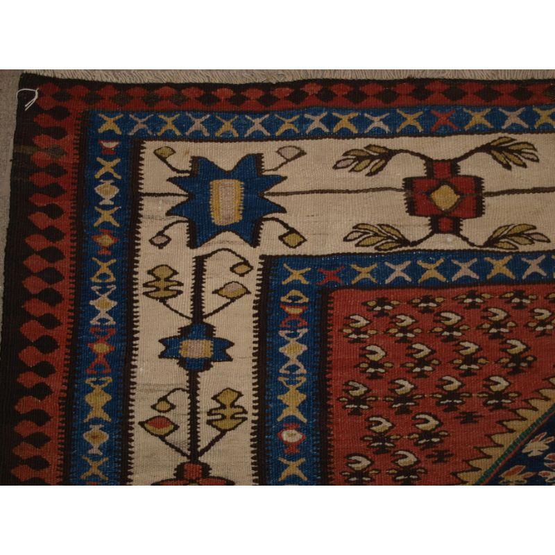 Asian Old Persian Bijar Kilim of Large Size and Traditional Design For Sale