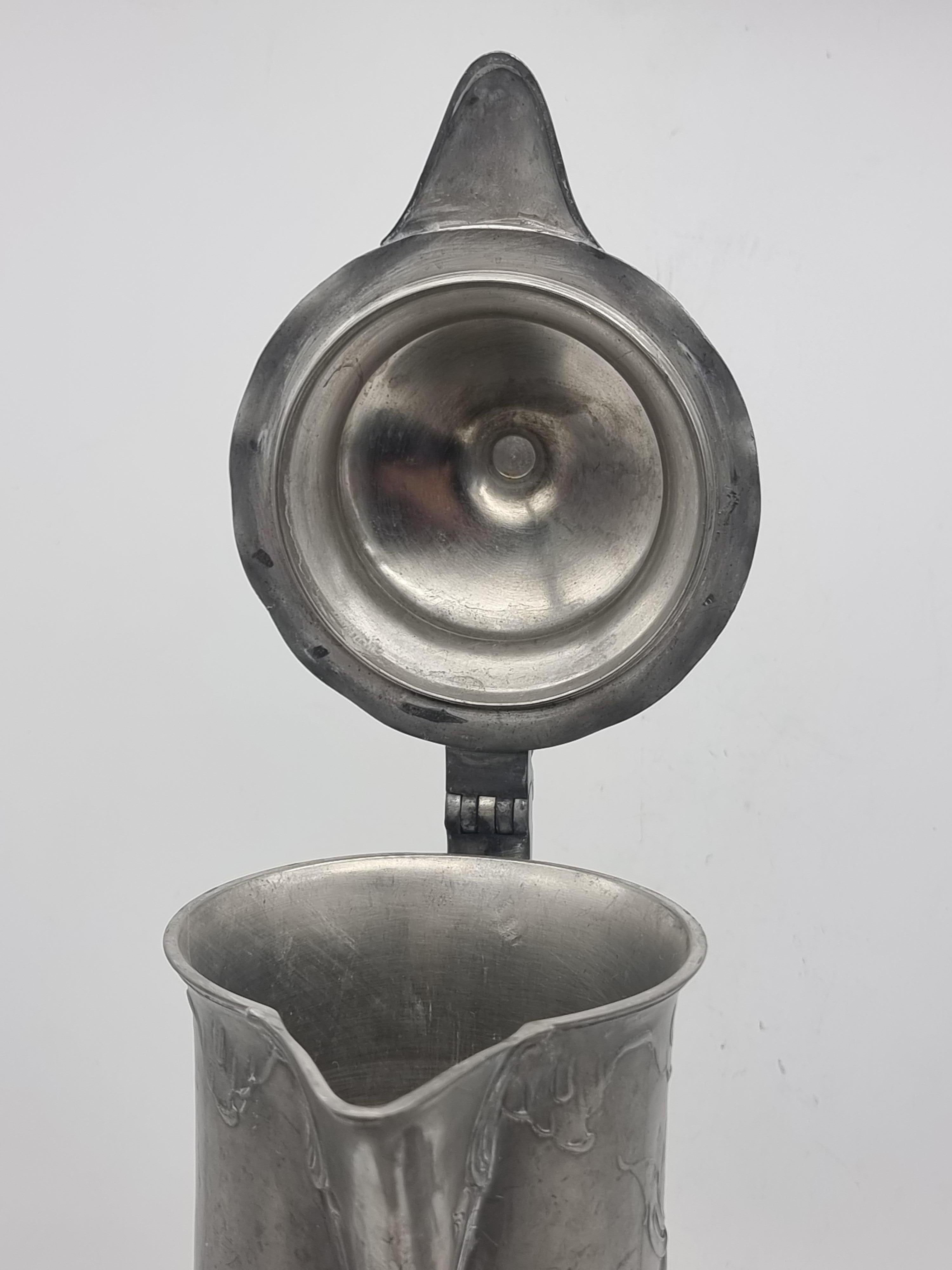 Alte Zinnkrug / Can Jugendstil Kayserzinn 4059 Kunststoff Pferdekopf Krug Tasse im Angebot 12