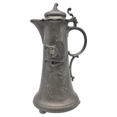 Alte Zinnkrug / Can Jugendstil Kayserzinn 4059 Kunststoff Pferdekopf Krug Tasse
