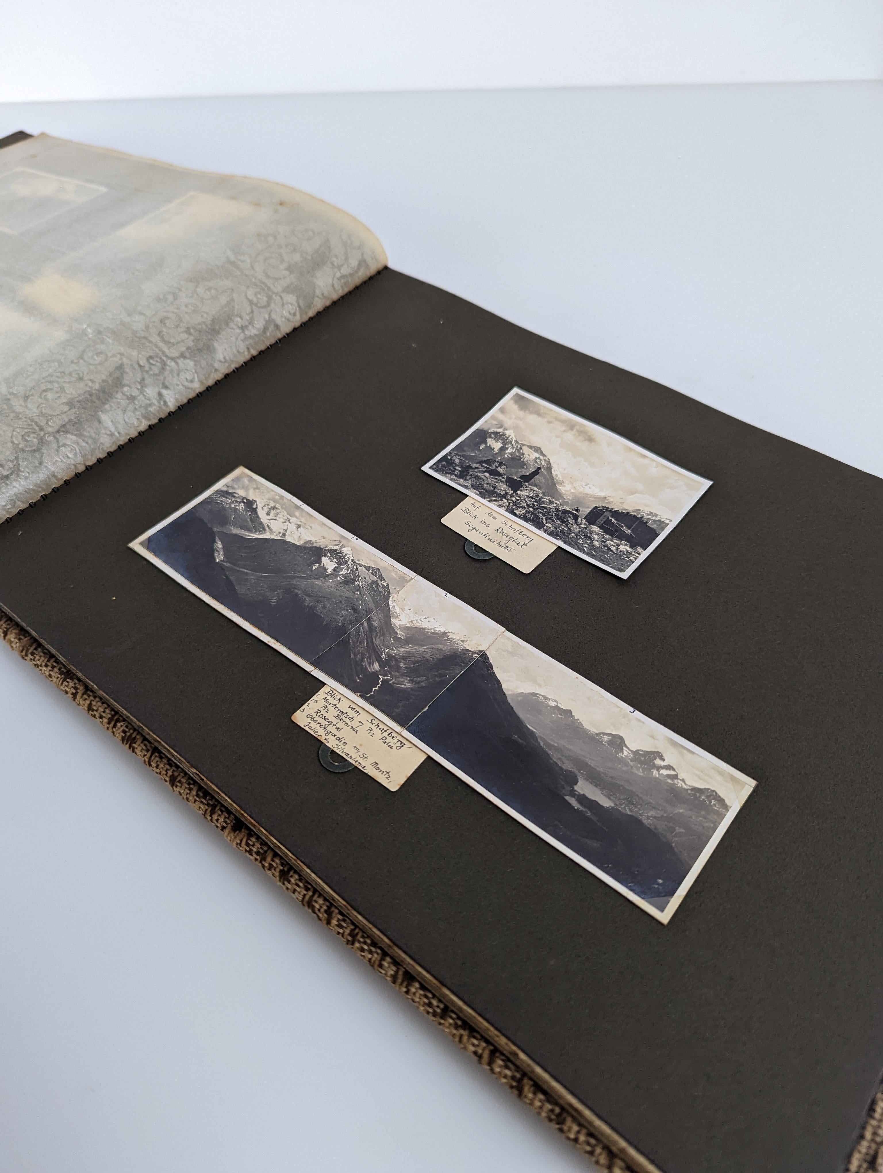Old Photographic Album of Switzerland, Peaks, St Moriz, Zurich, Etc. Panoramic For Sale 4