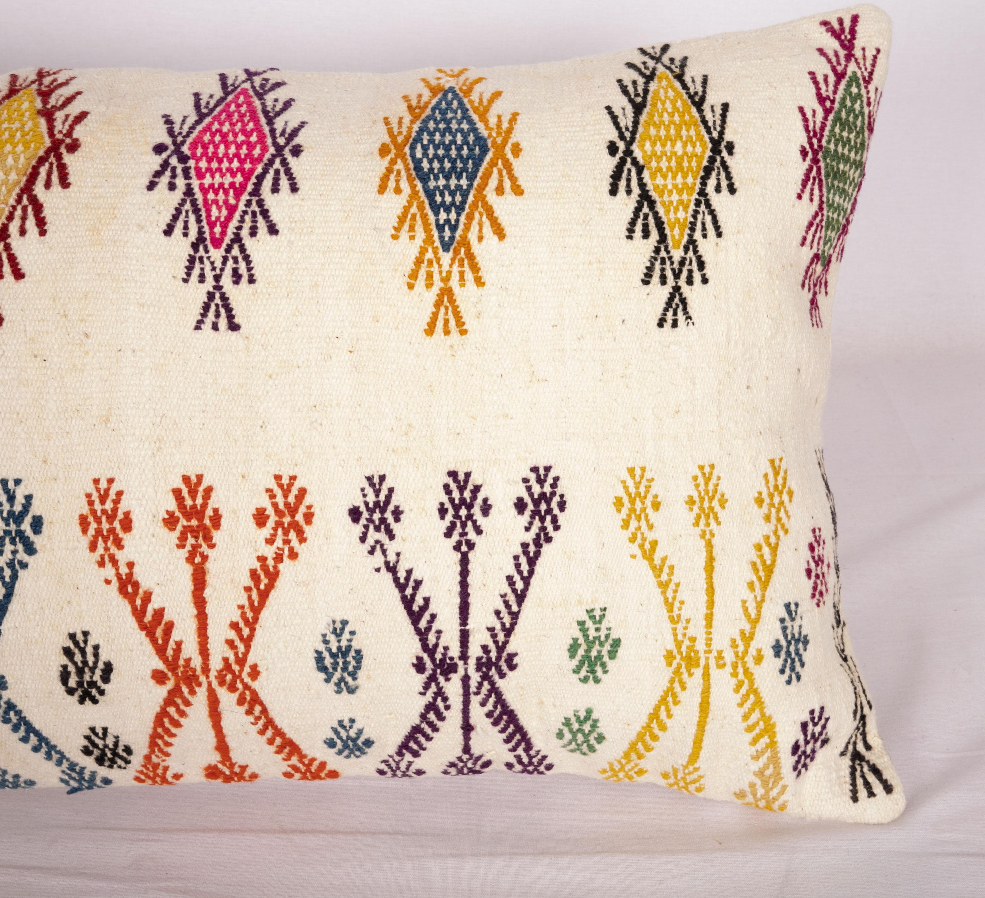 Turkish Old Pillow Case Made from a Sothern Anatolian Cicim Kilim, Mid-20th Century
