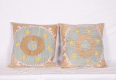 Old Pillow Cases Fashioned from an Early 20th Century Samarkand Suzani