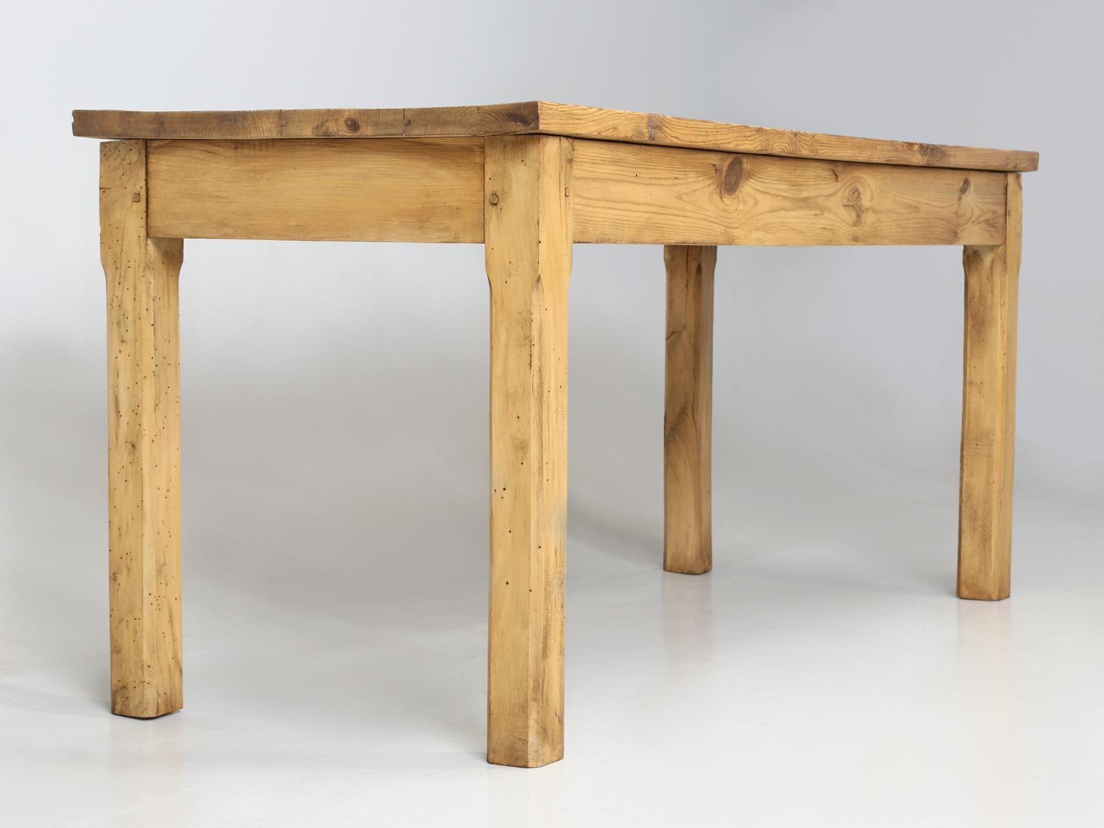 Old Pine Farm Table from France, Restored with a Traditional Beeswax Finish 5