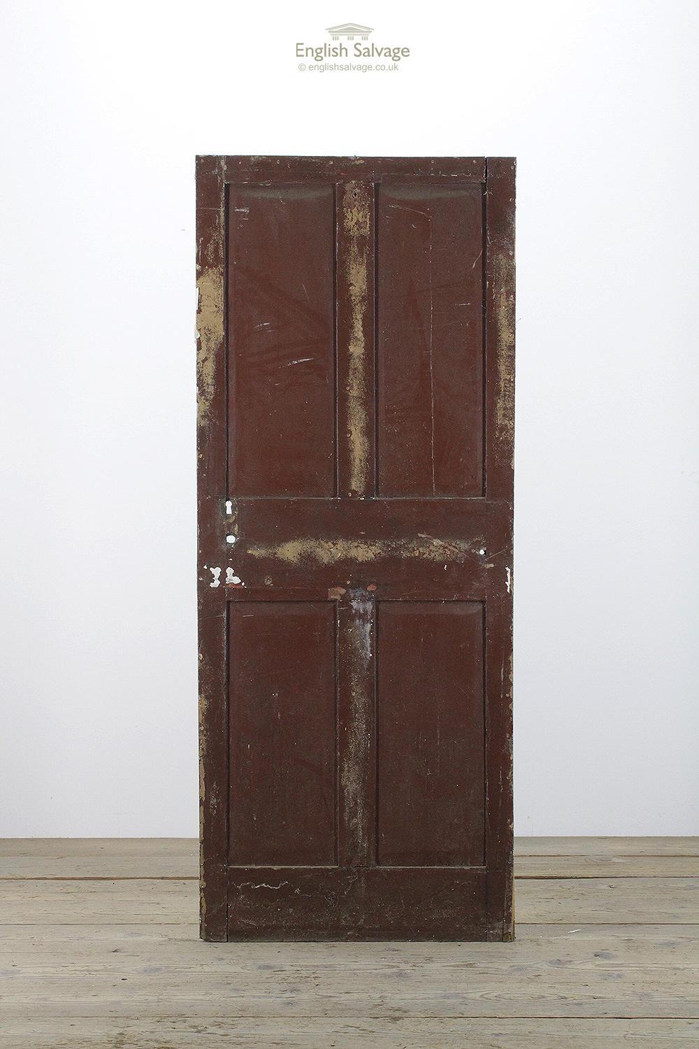 Old Pine Four Panel Interior Door, 20th Century In Good Condition For Sale In London, GB